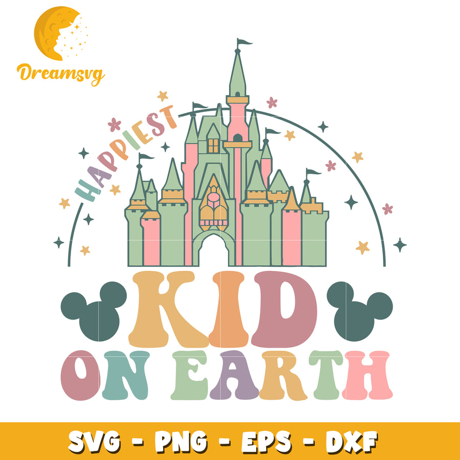 Happiest Kid Earth Disney Castle SVG