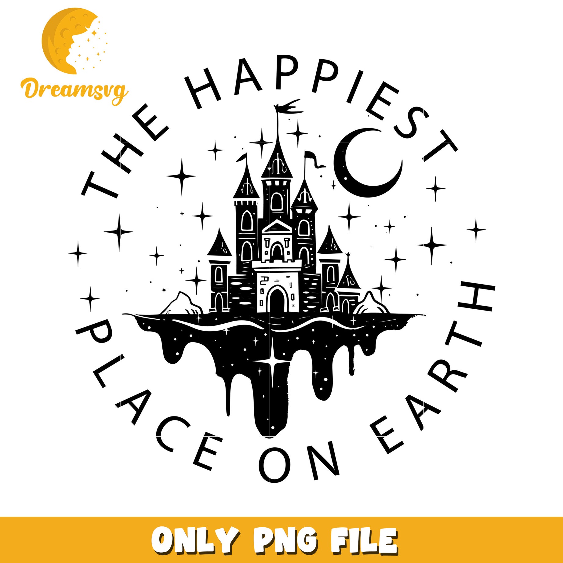 Happiest Place on Earth Castle Art PNG Digital File
