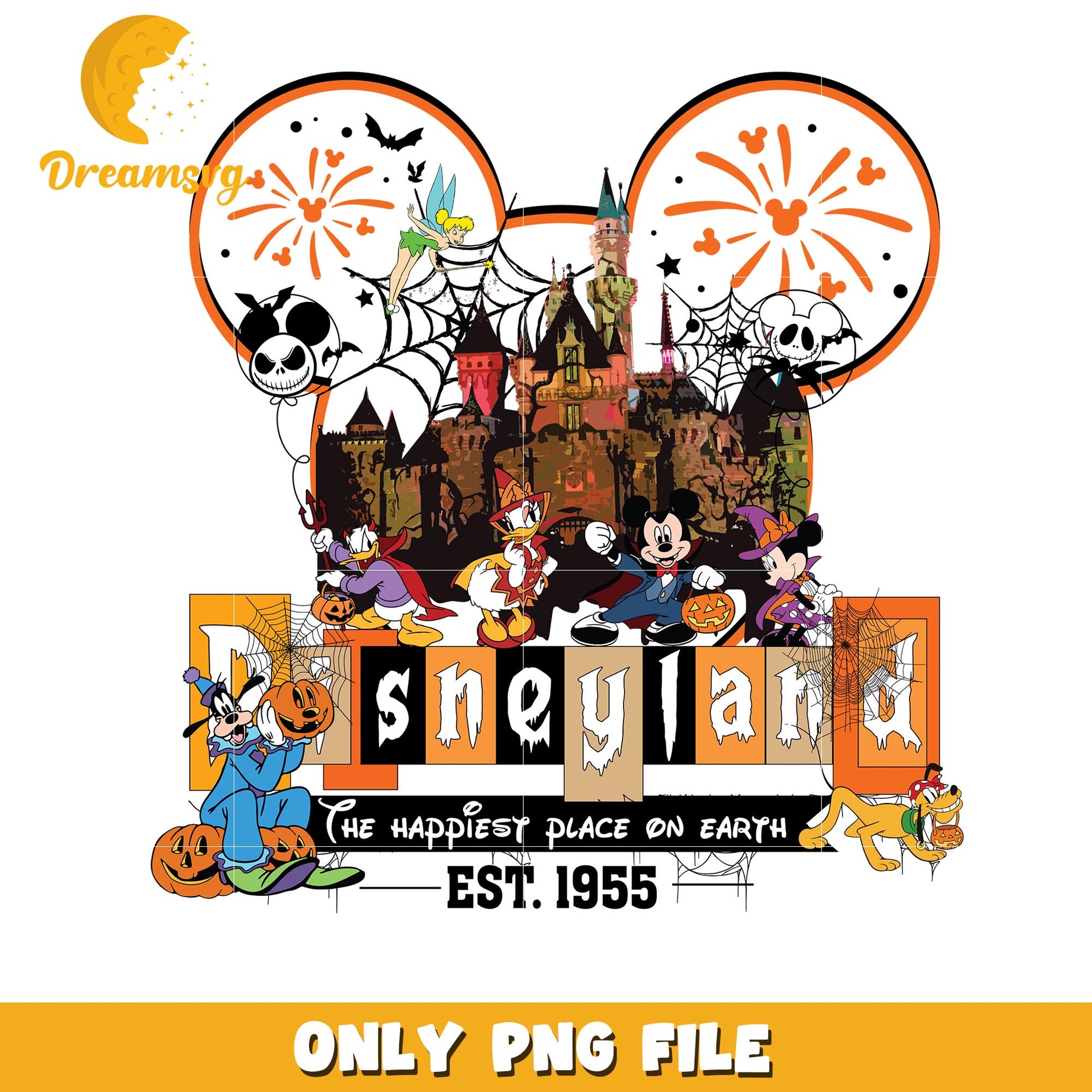 Happiest place on earth png, Disney halloween friends png, Disney characters png