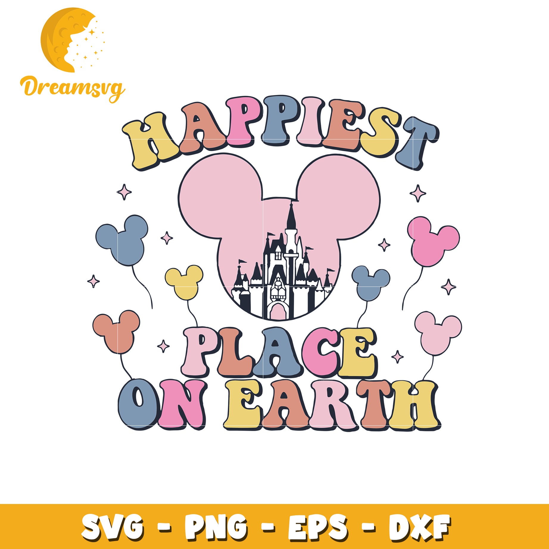 Happiest place on earth svg, disney characters svg, disney world svg