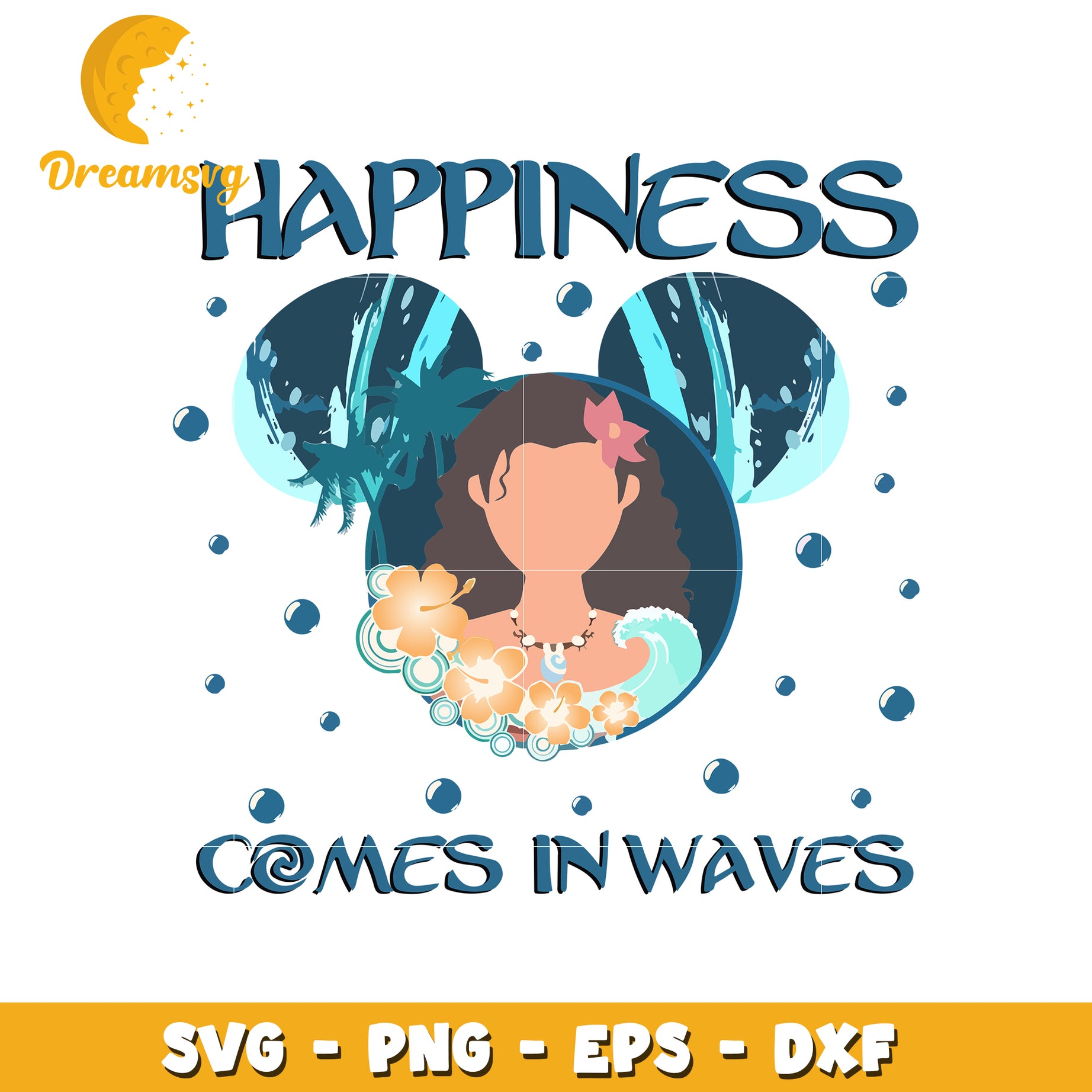 Happiness comes in waves svg, disney svg, cartoon characters svg