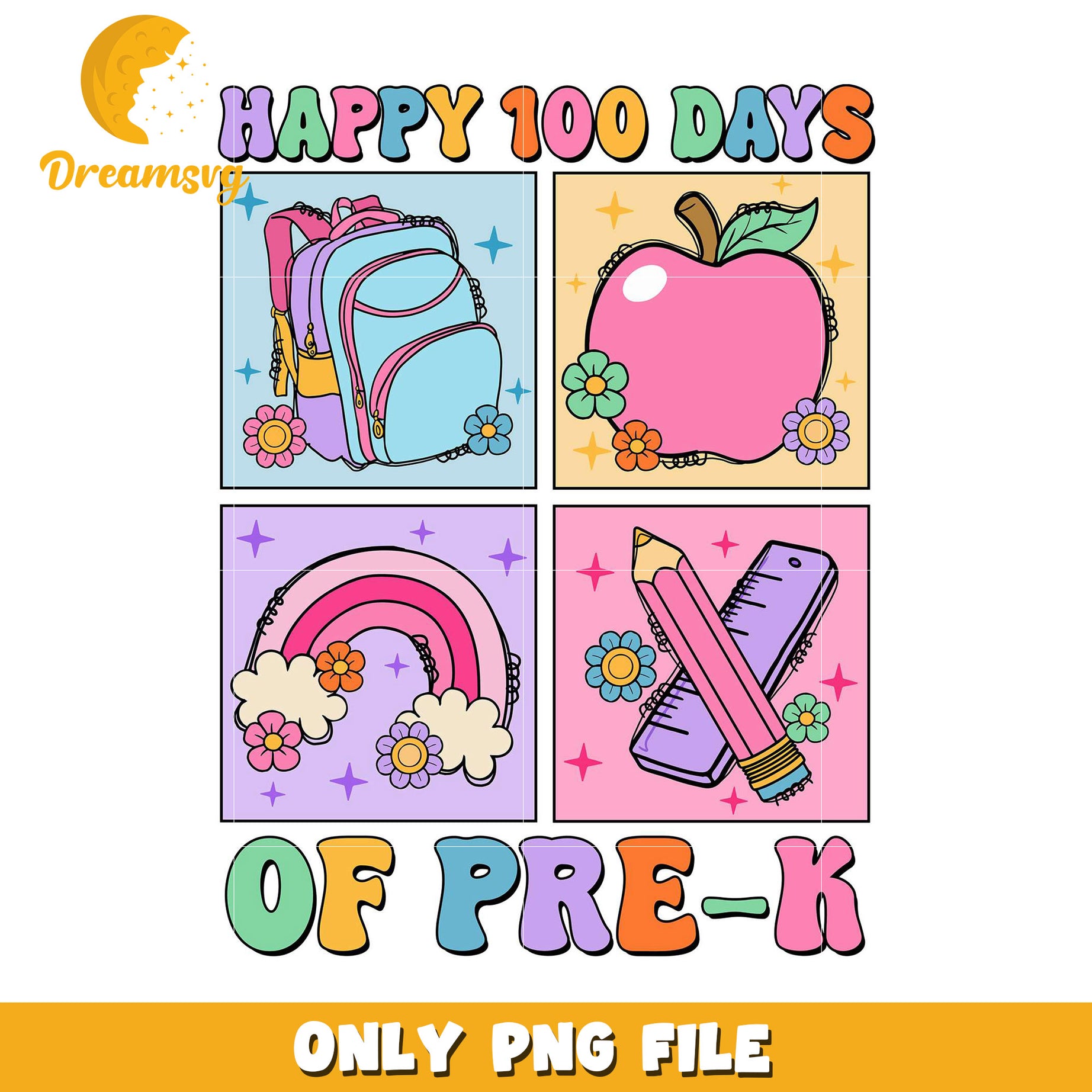 Happy 100 Days PreK PNG