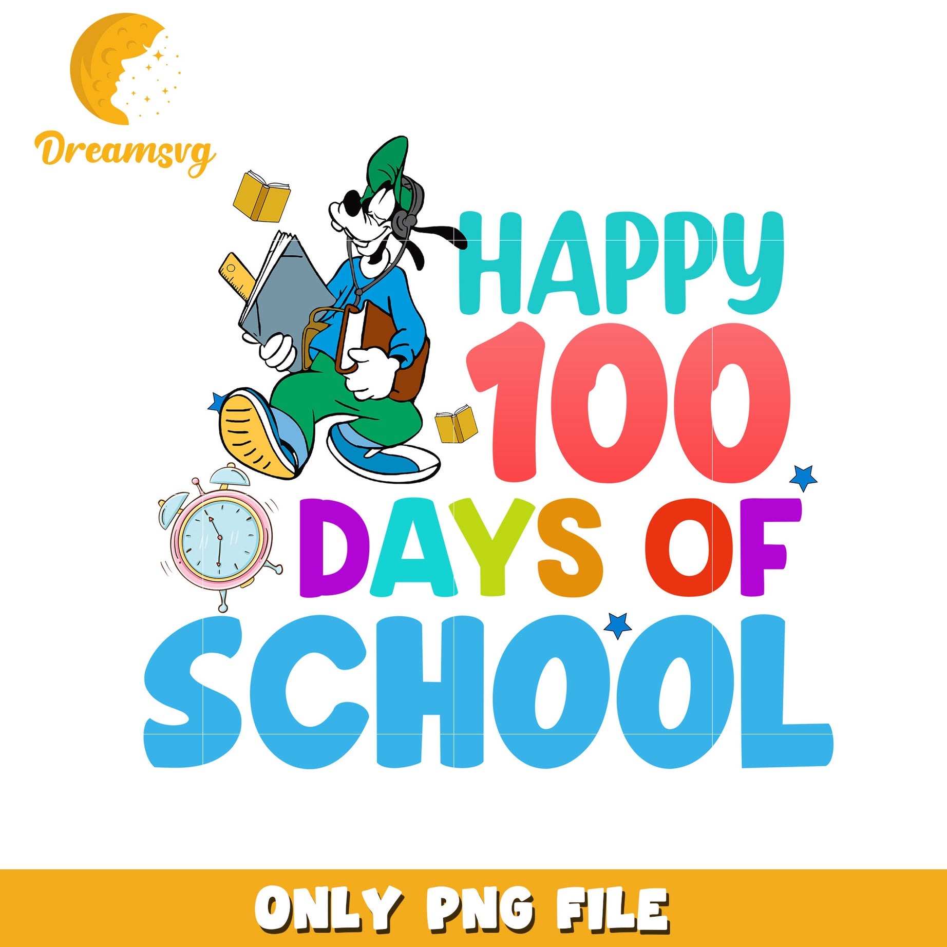 Happy 100 Days School Goofy PNG