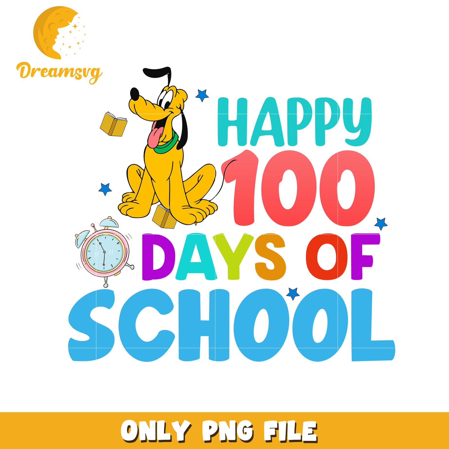 Happy 100 Days School Pluto PNG