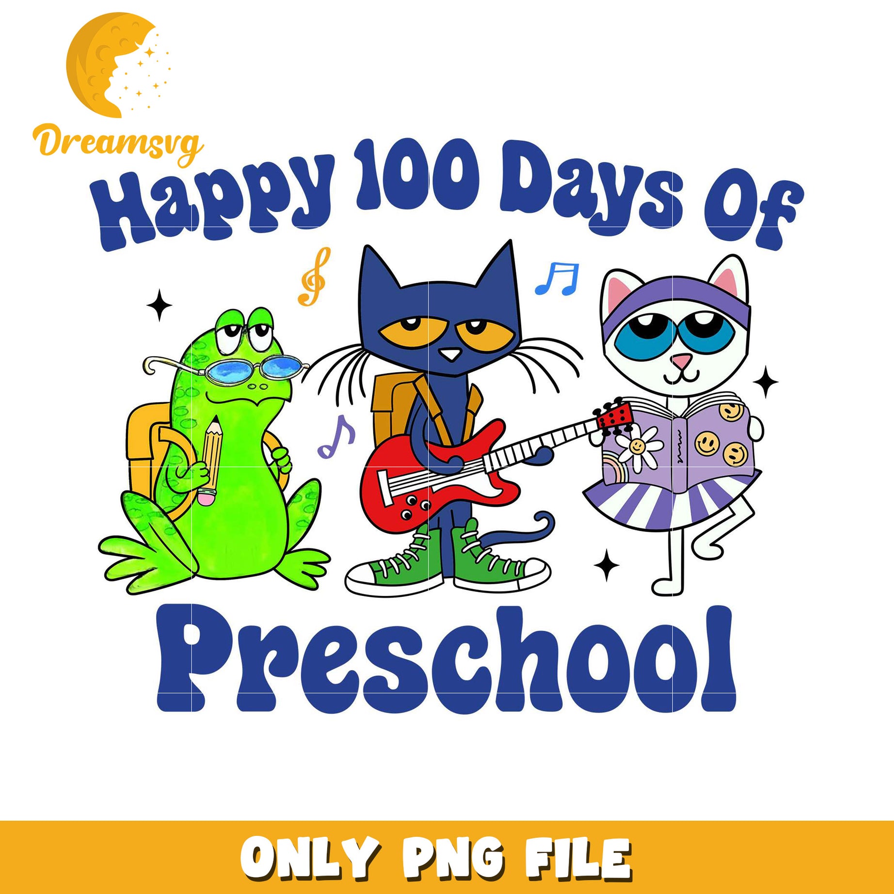 Happy 100 Days of Preschool Fun PNG Artwork File