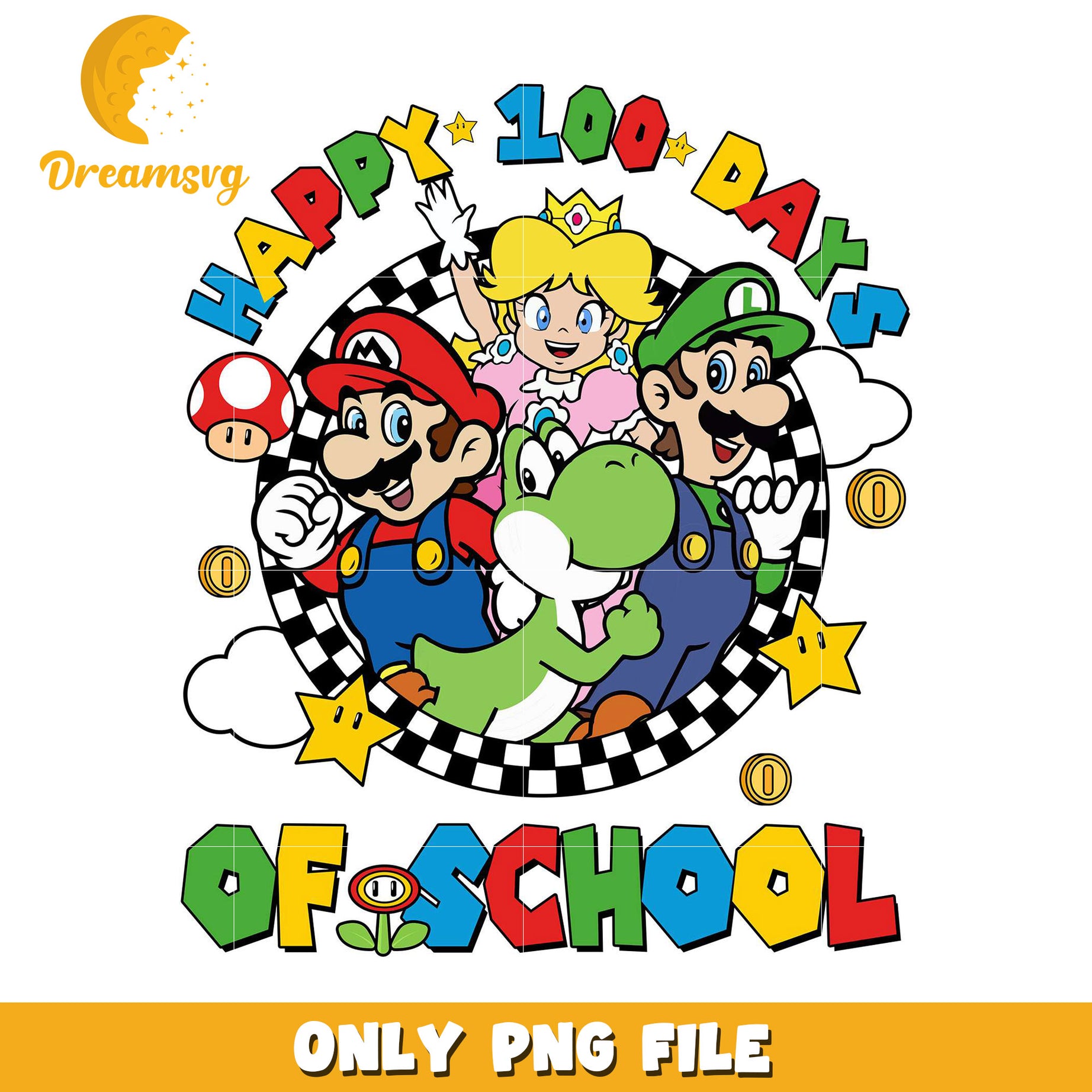 Happy 100 Days of School PNG Design for Kids