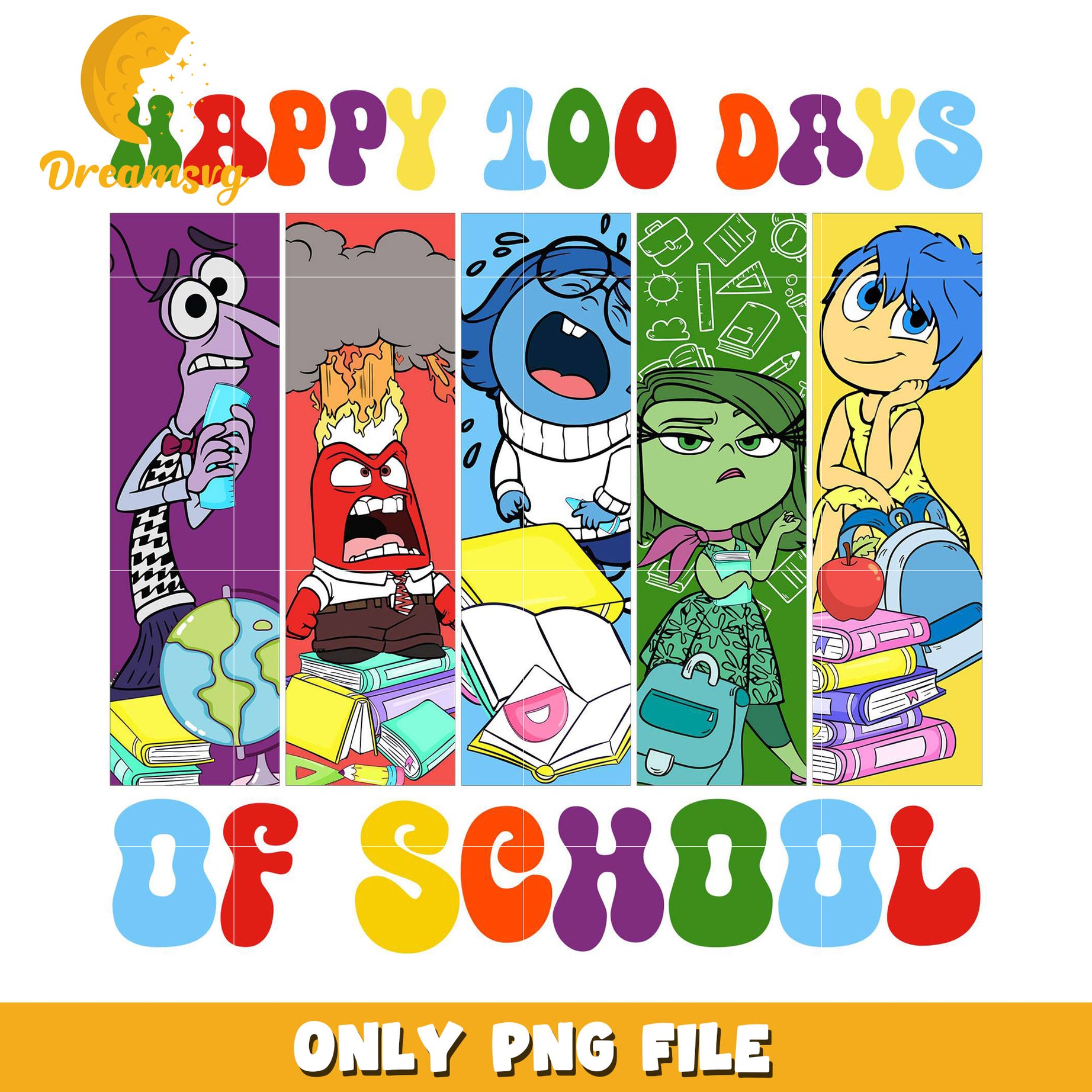 Happy 100 Days of School PNG Digital Download Design