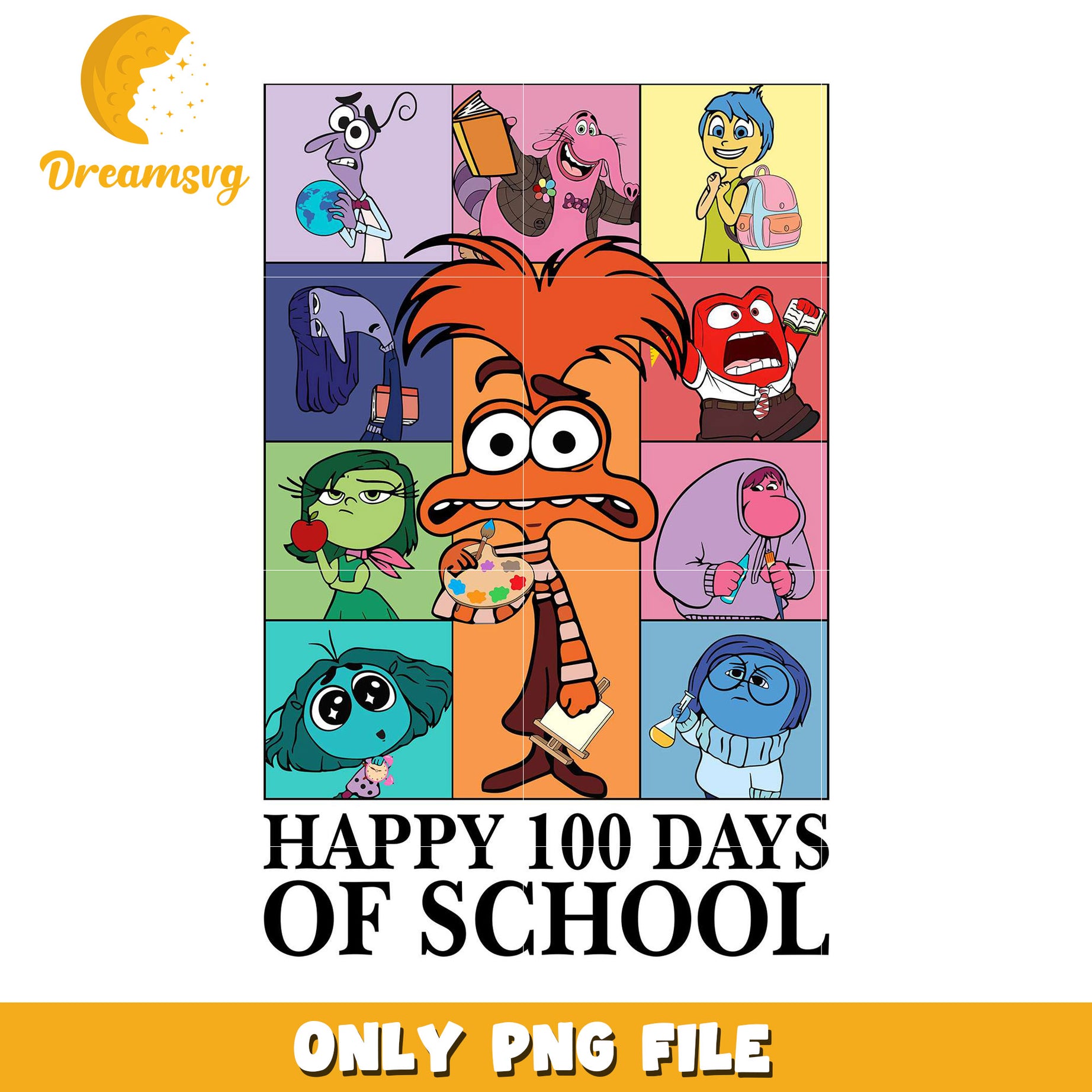 Happy 100 Days of School PNG Graphic Design File