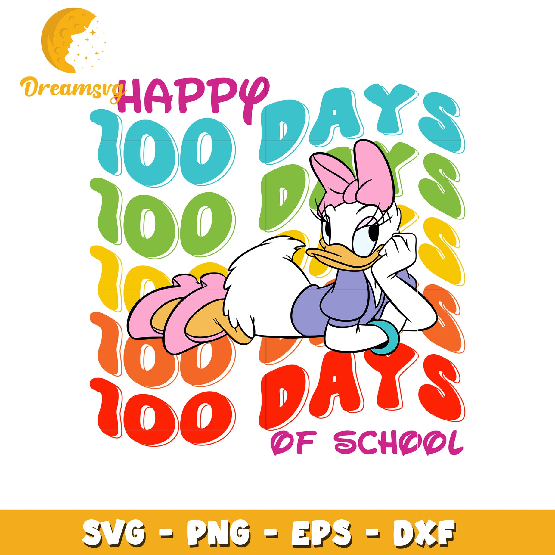 Happy 100 Days of School SVG Clipart for Kids Crafts