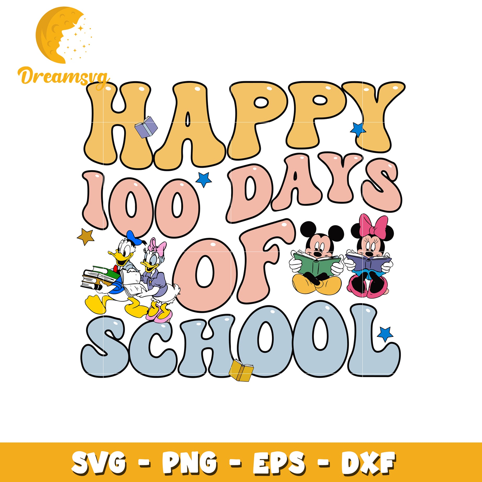 Happy 100 Days of School SVG Design for Kids Fun