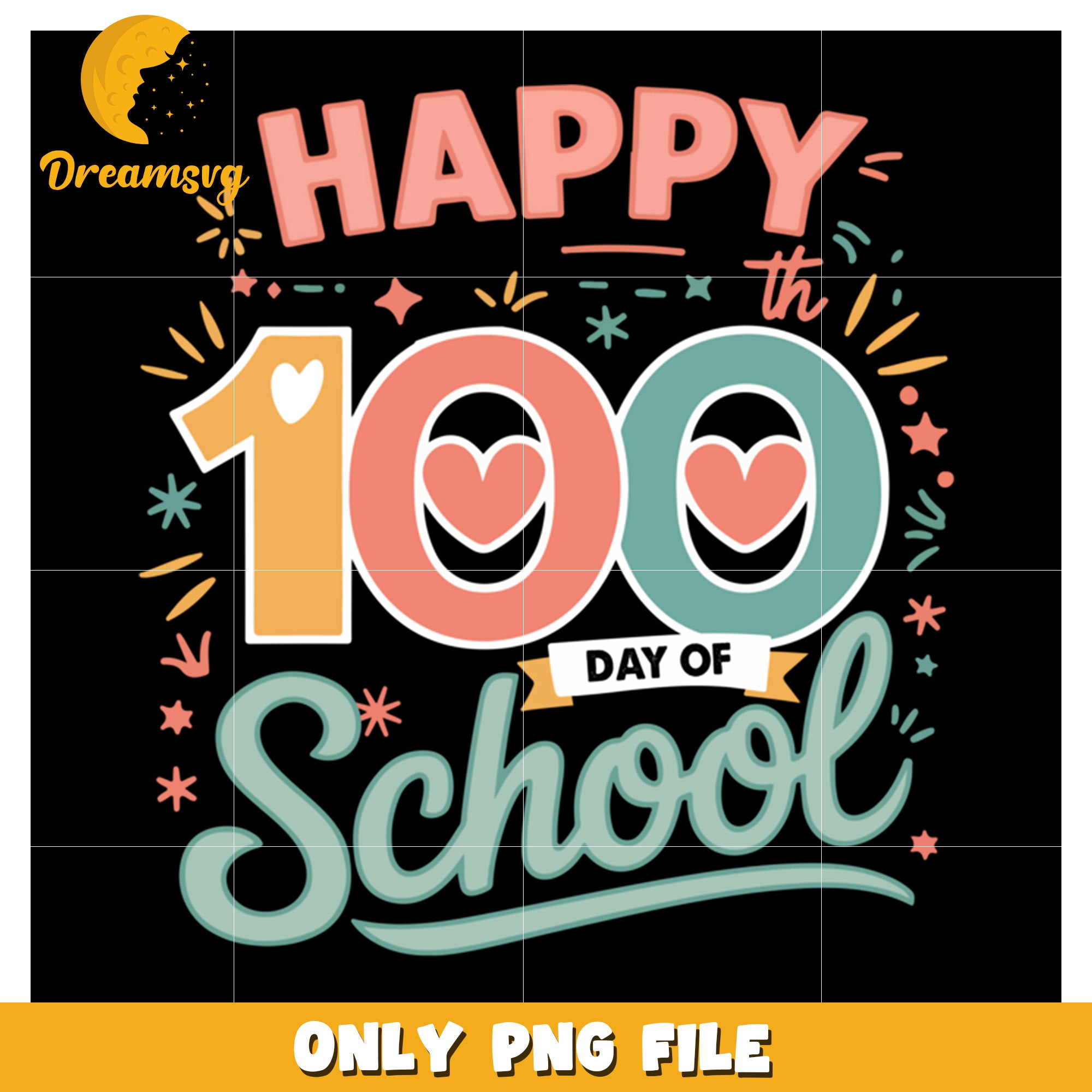 Happy 100th Day of School PNG