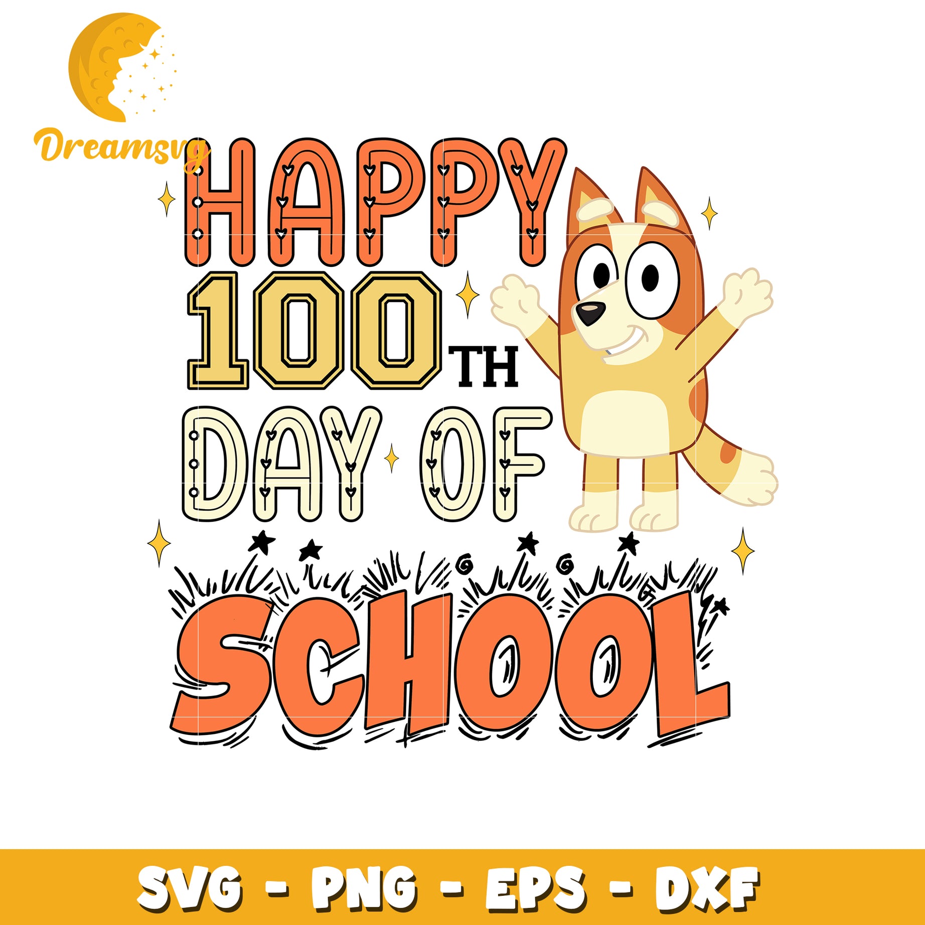 Happy 100th Day of School SVG Design for Kids Fun