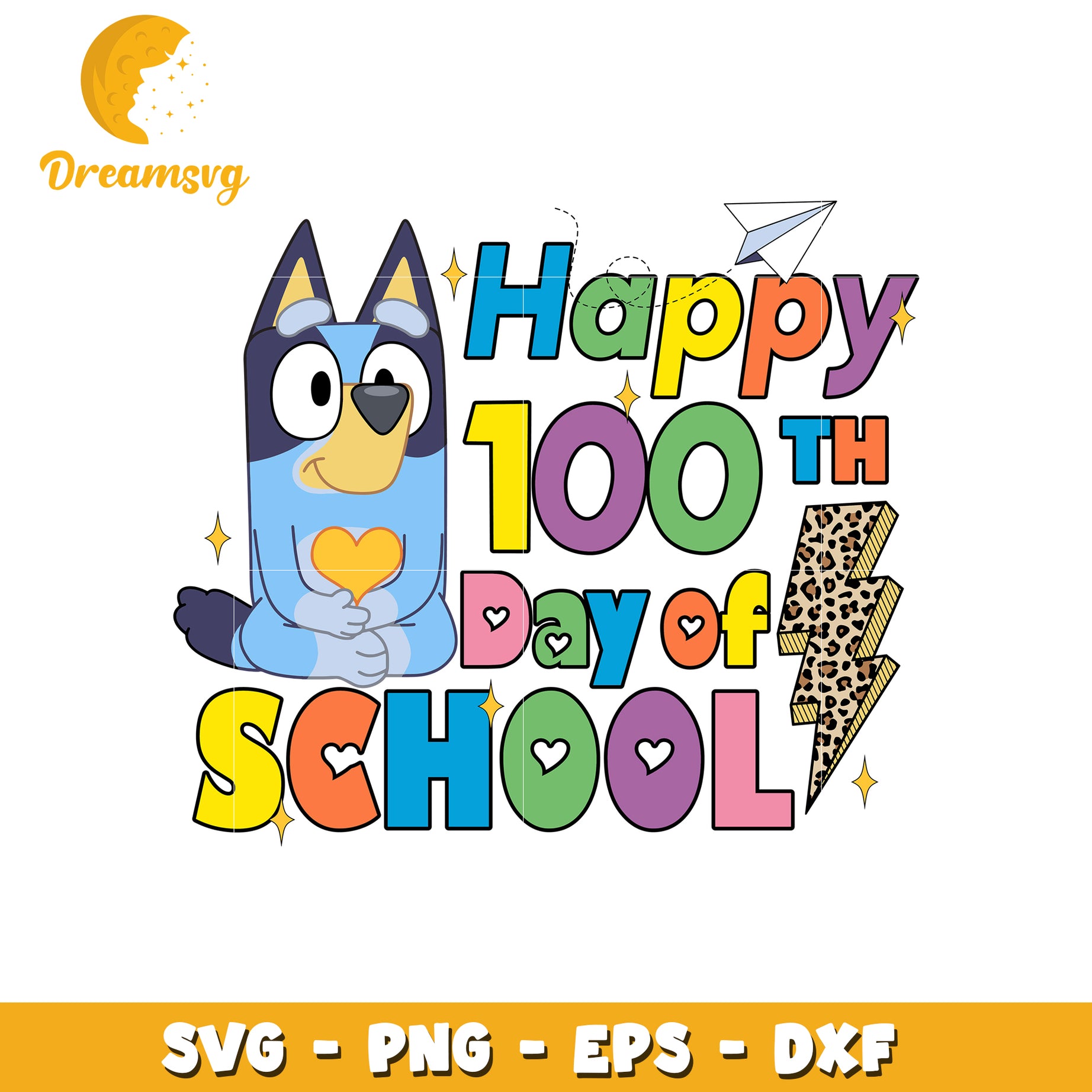 Happy 100th Day of School SVG Files for Kids Crafts