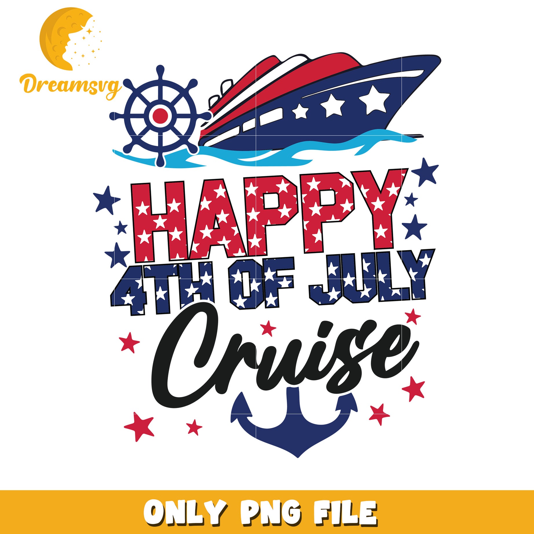 Happy 4th of july cruise png, patriotic boat trip png, usa pride png