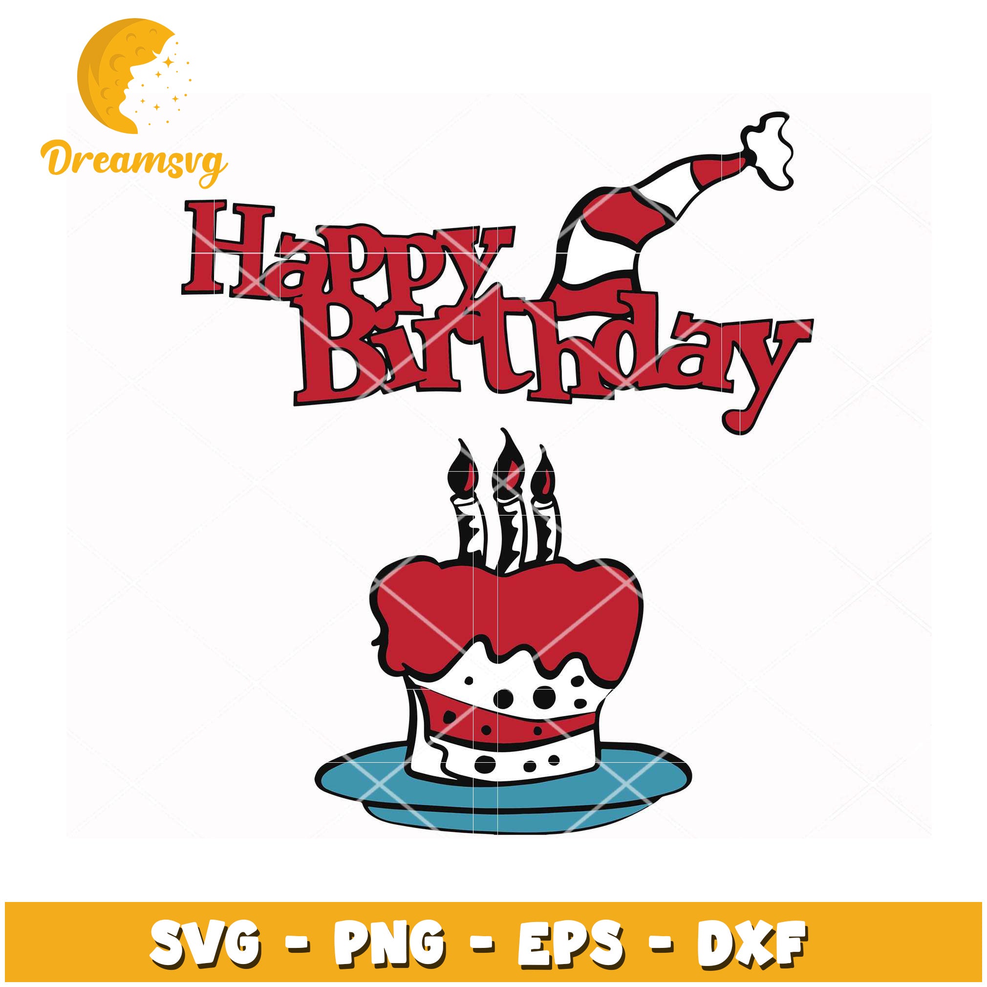 Happy Birthday Cake SVG Cut File