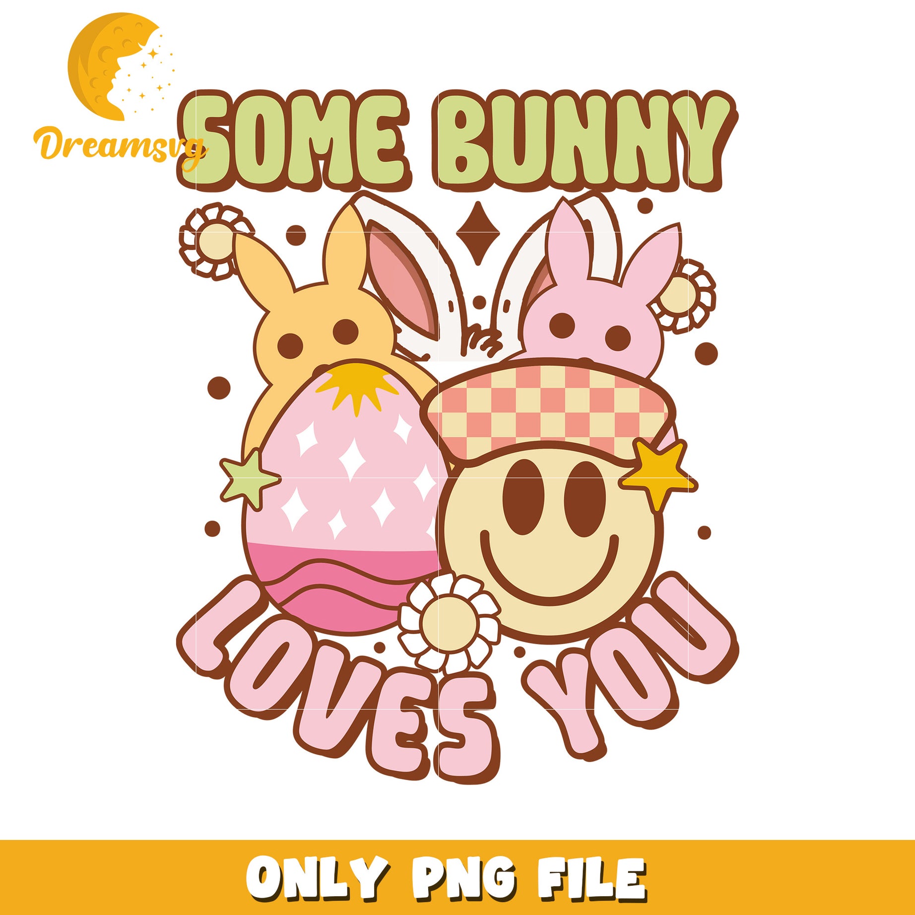 Happy Bunny Love Design for Spring Celebrations PNG