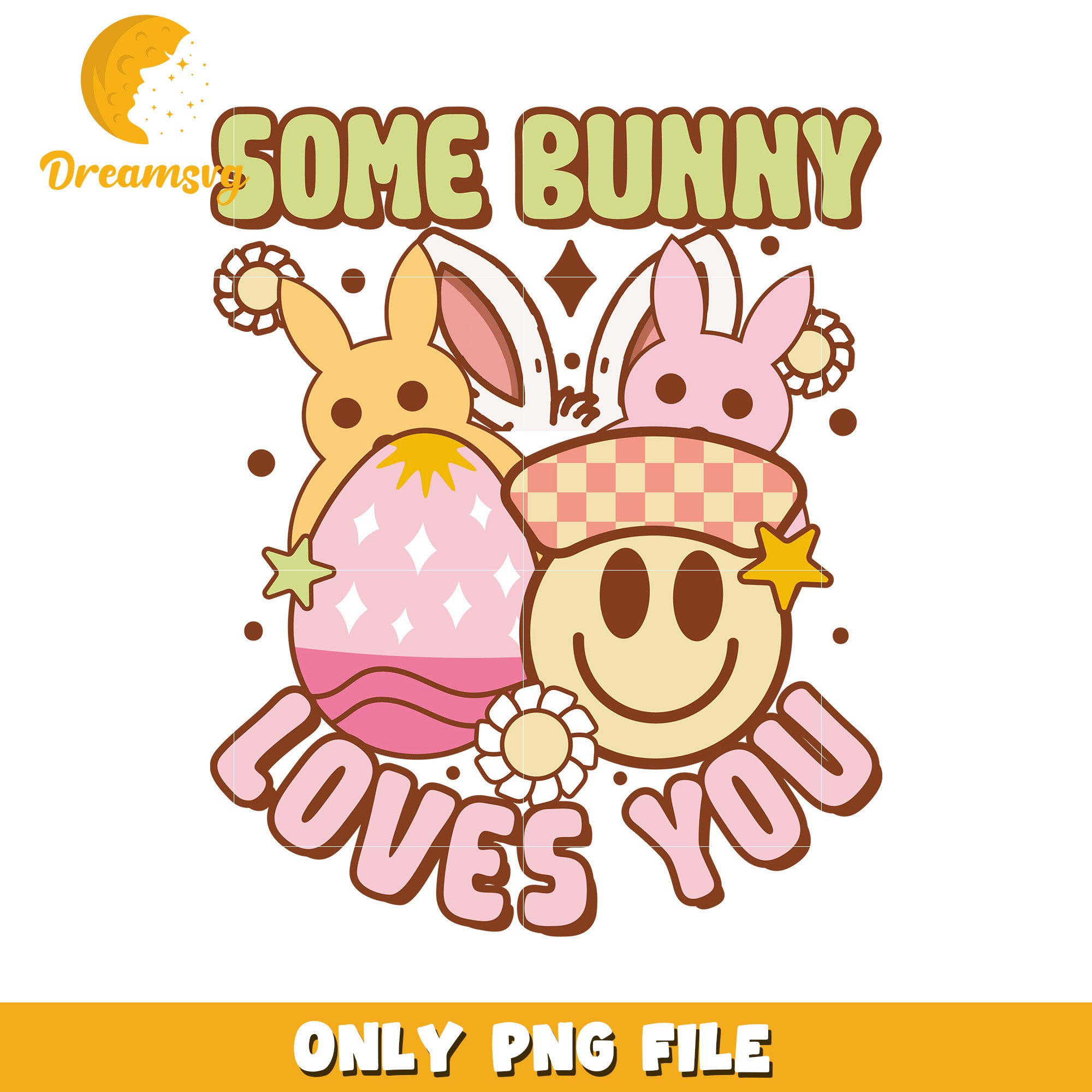 Happy Bunny Love Design for Spring Celebrations PNG