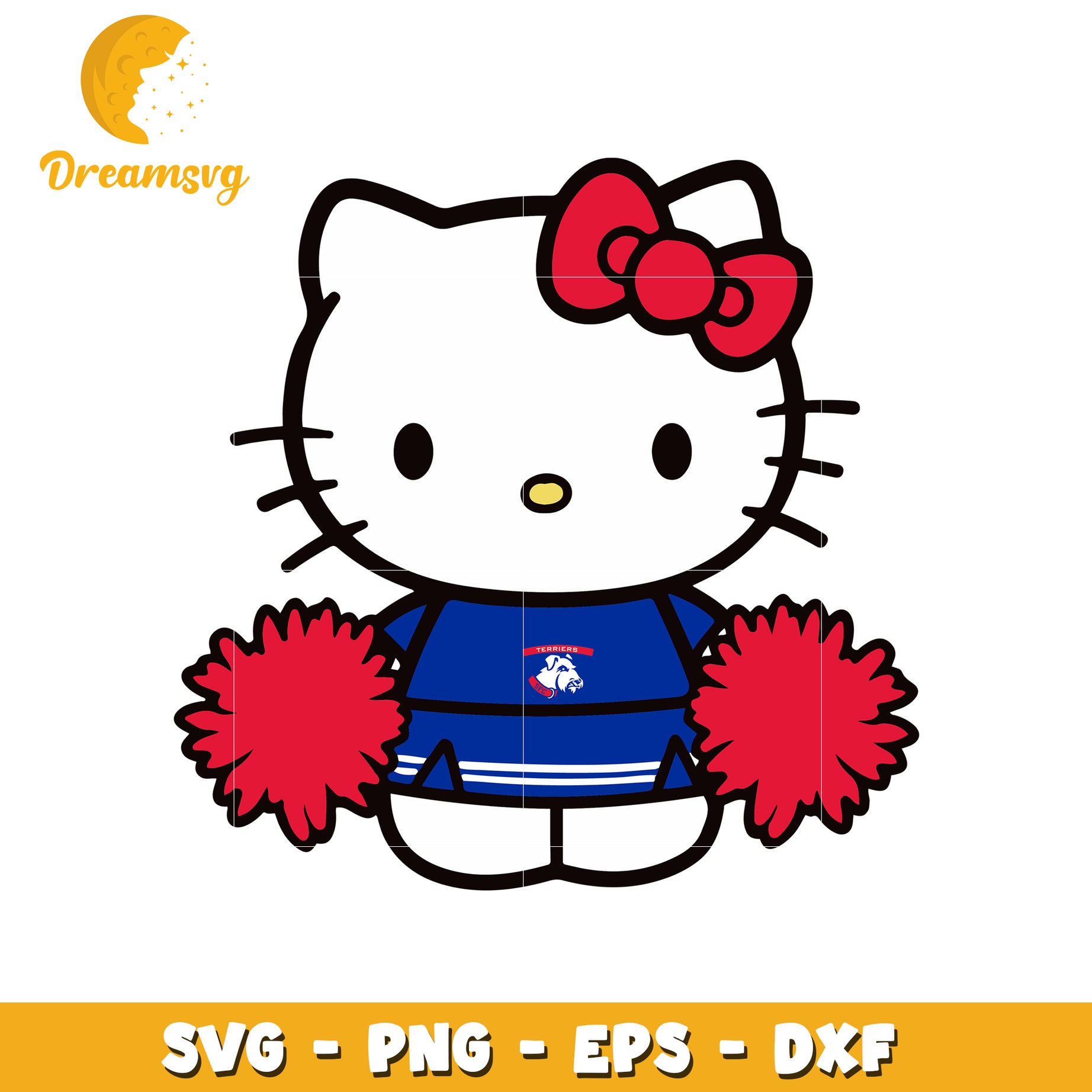 Happy Cheerleader Cat SVG Design for Crafts