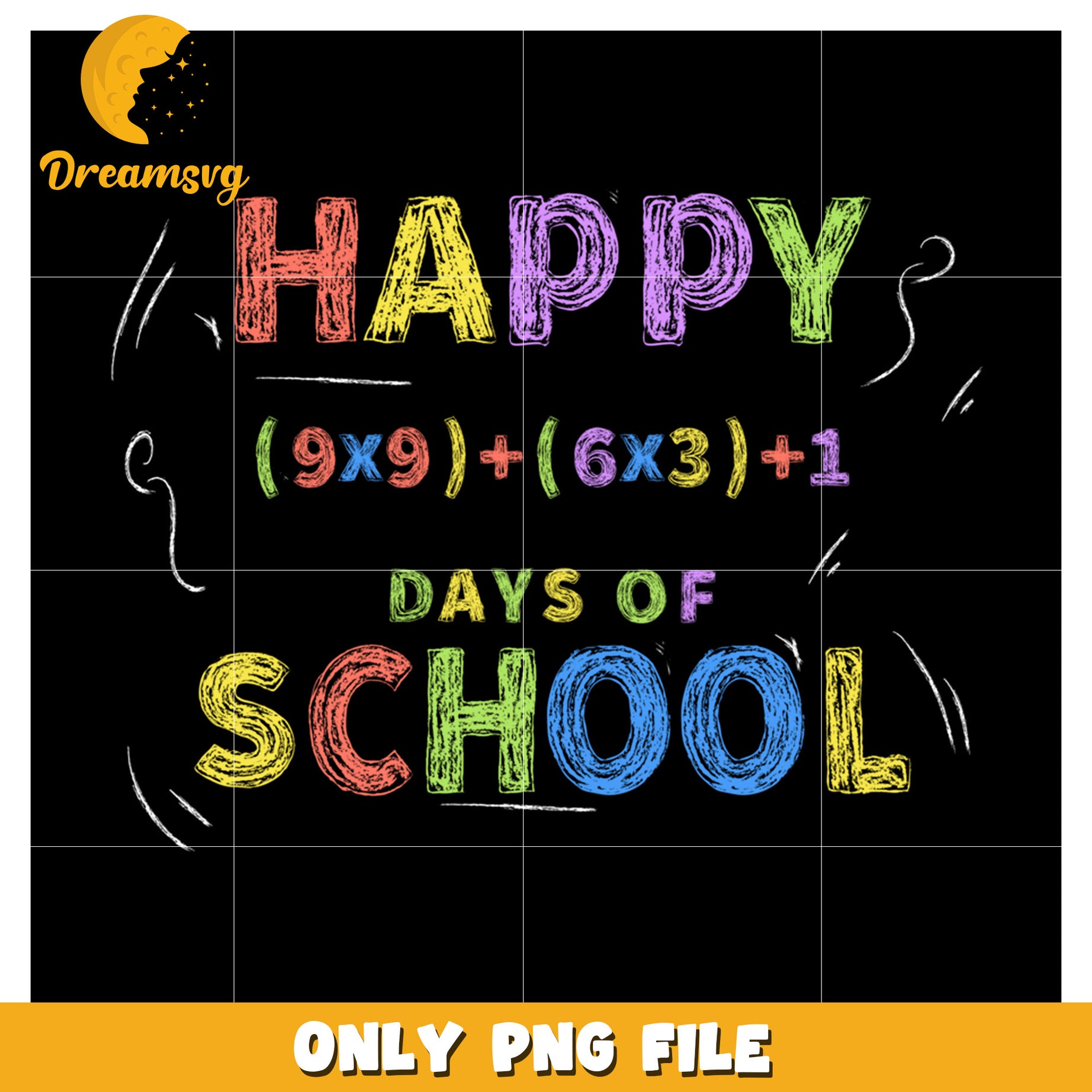 Happy Days of School Chalkboard PNG