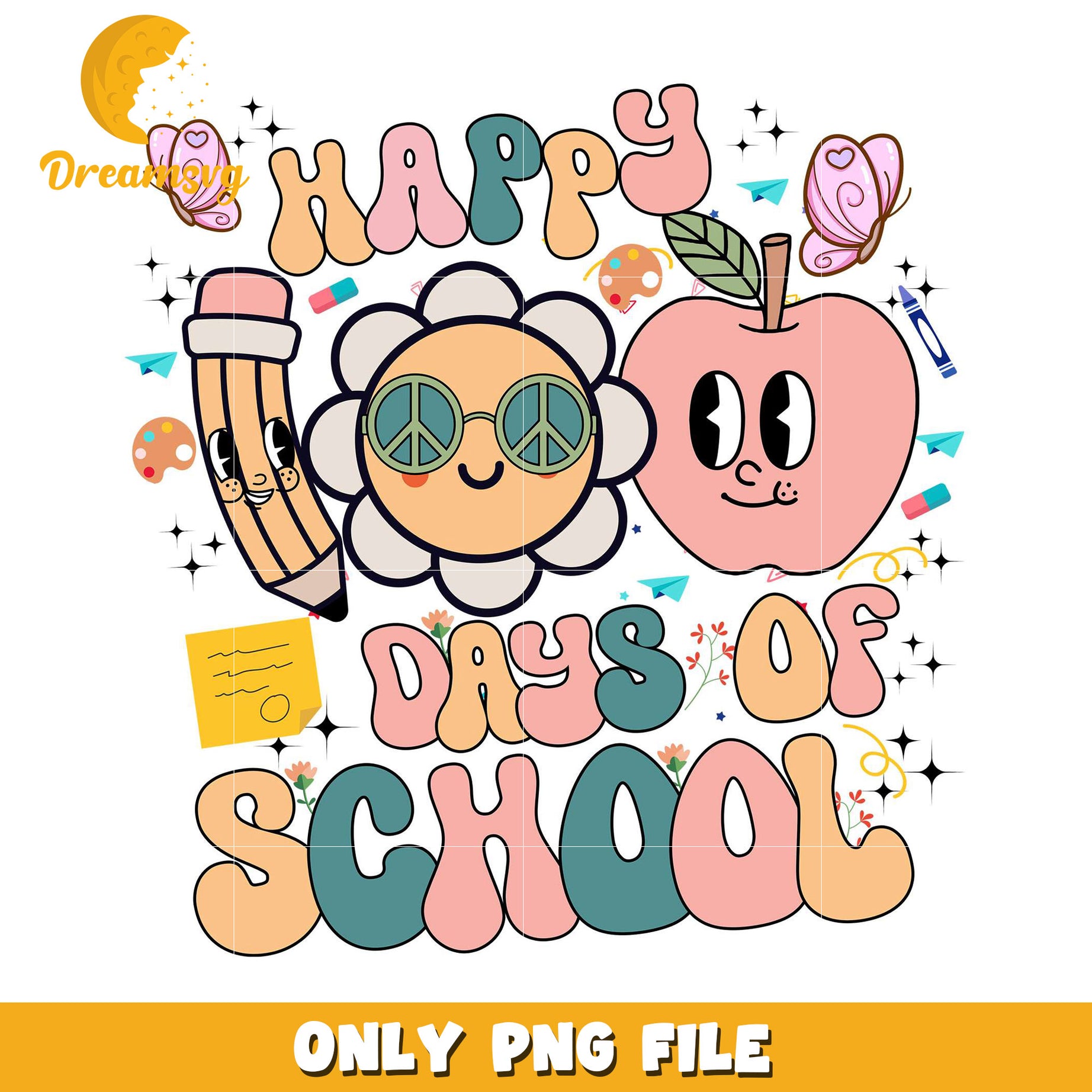 Happy Days of School Fun PNG Graphic for Kids