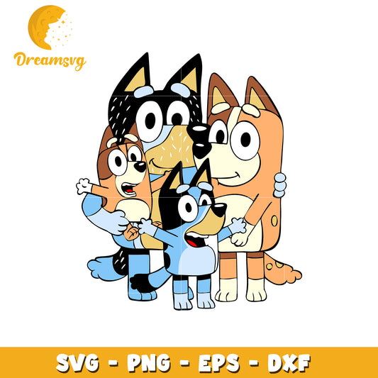 Happy Dog Family SVG Clipart for Fun Creative Projects