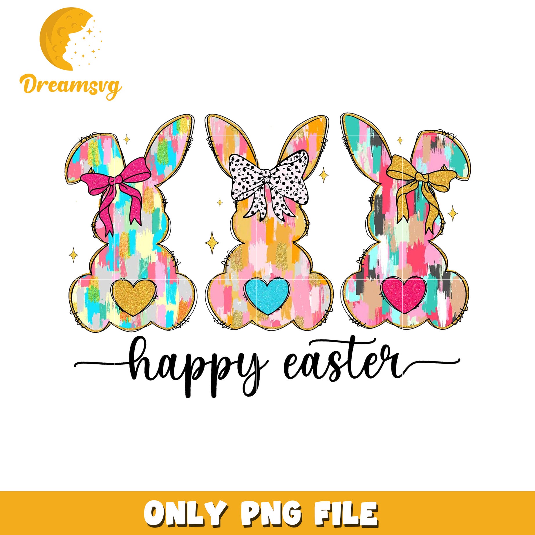Happy Easter Bunnies PNG Design