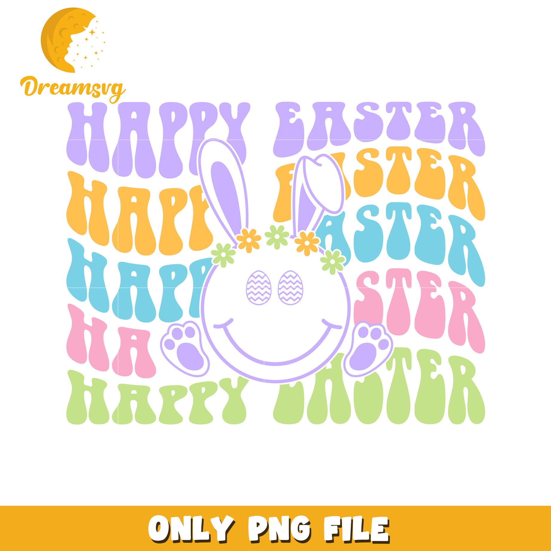 Happy Easter Bunny Colorful Graphic PNG for Celebrations