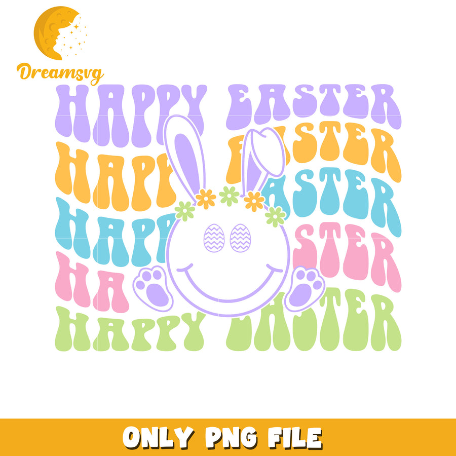 Happy Easter Bunny Colorful Graphic PNG for Celebrations