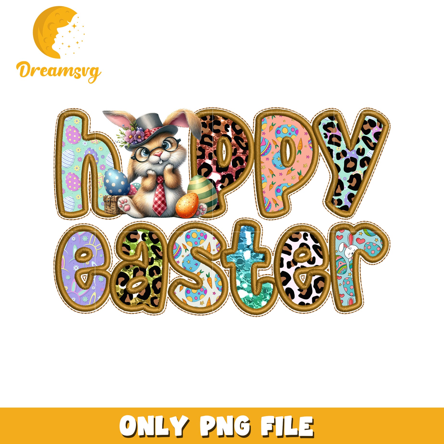 Happy Easter Bunny Decorative PNG File for Crafts 2023