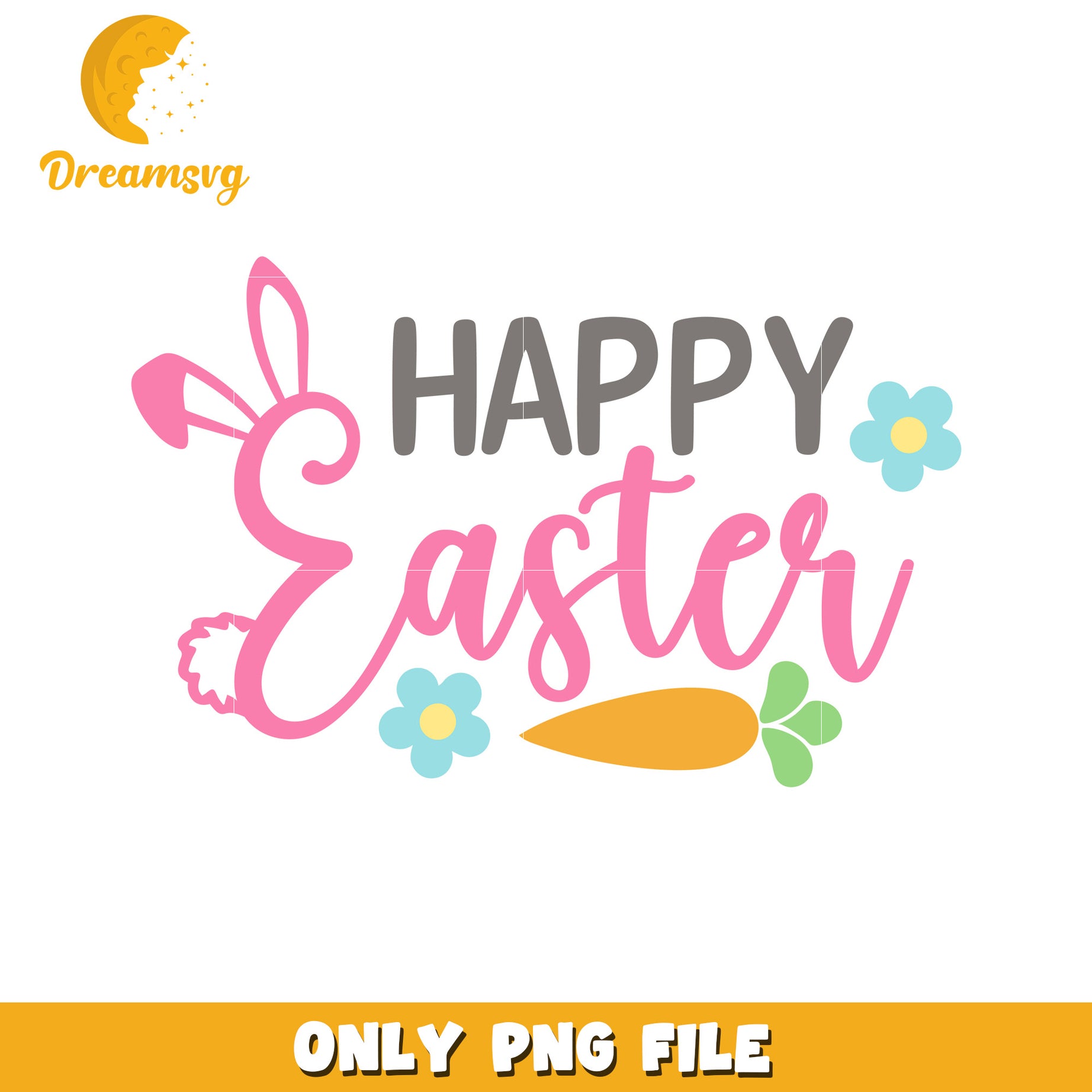 Happy Easter Bunny Design PNG for Spring Celebrations
