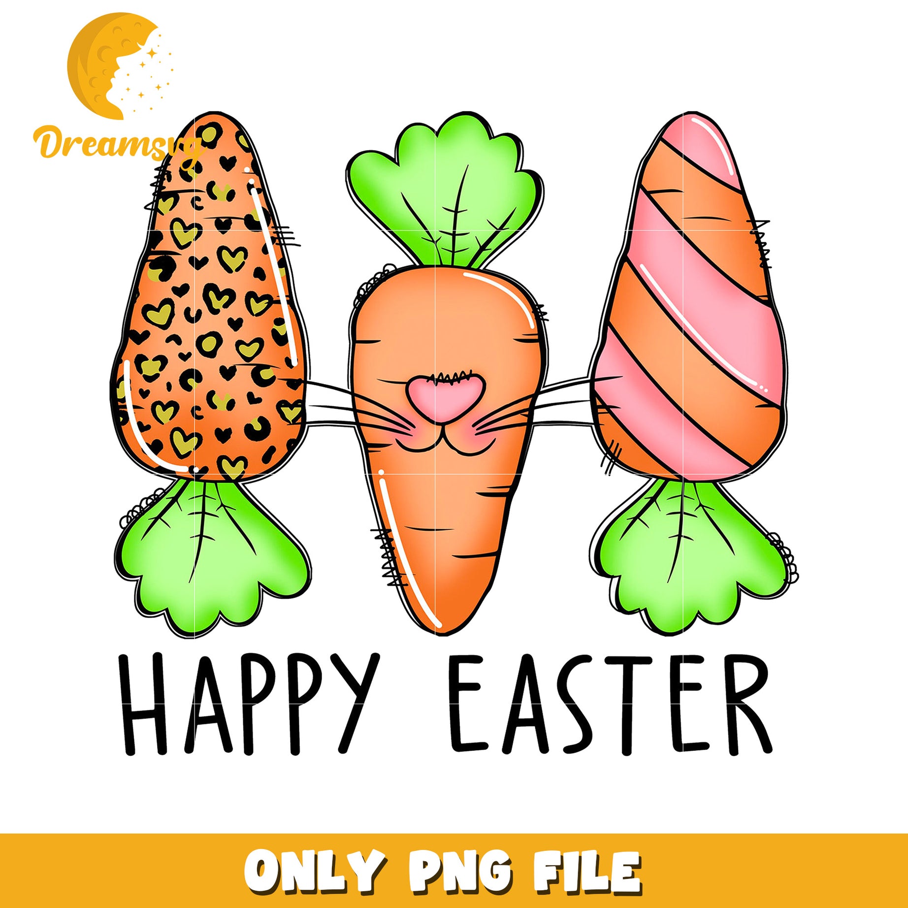 Happy Easter Carrots PNG Design