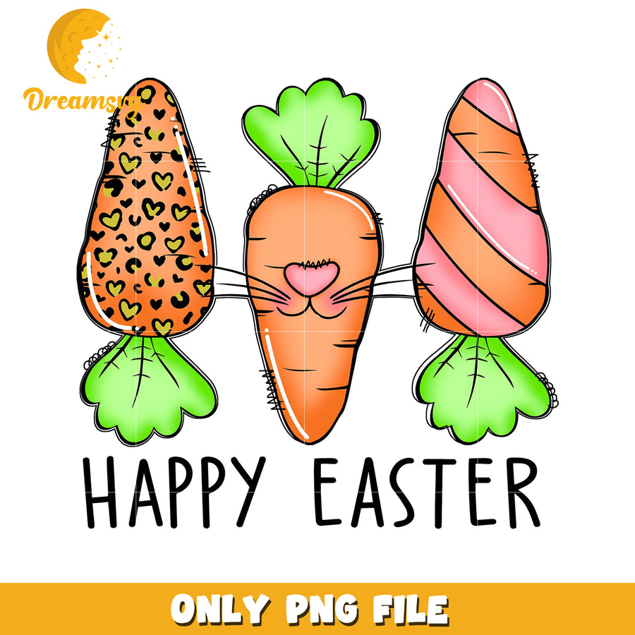 Happy Easter Carrots PNG Design