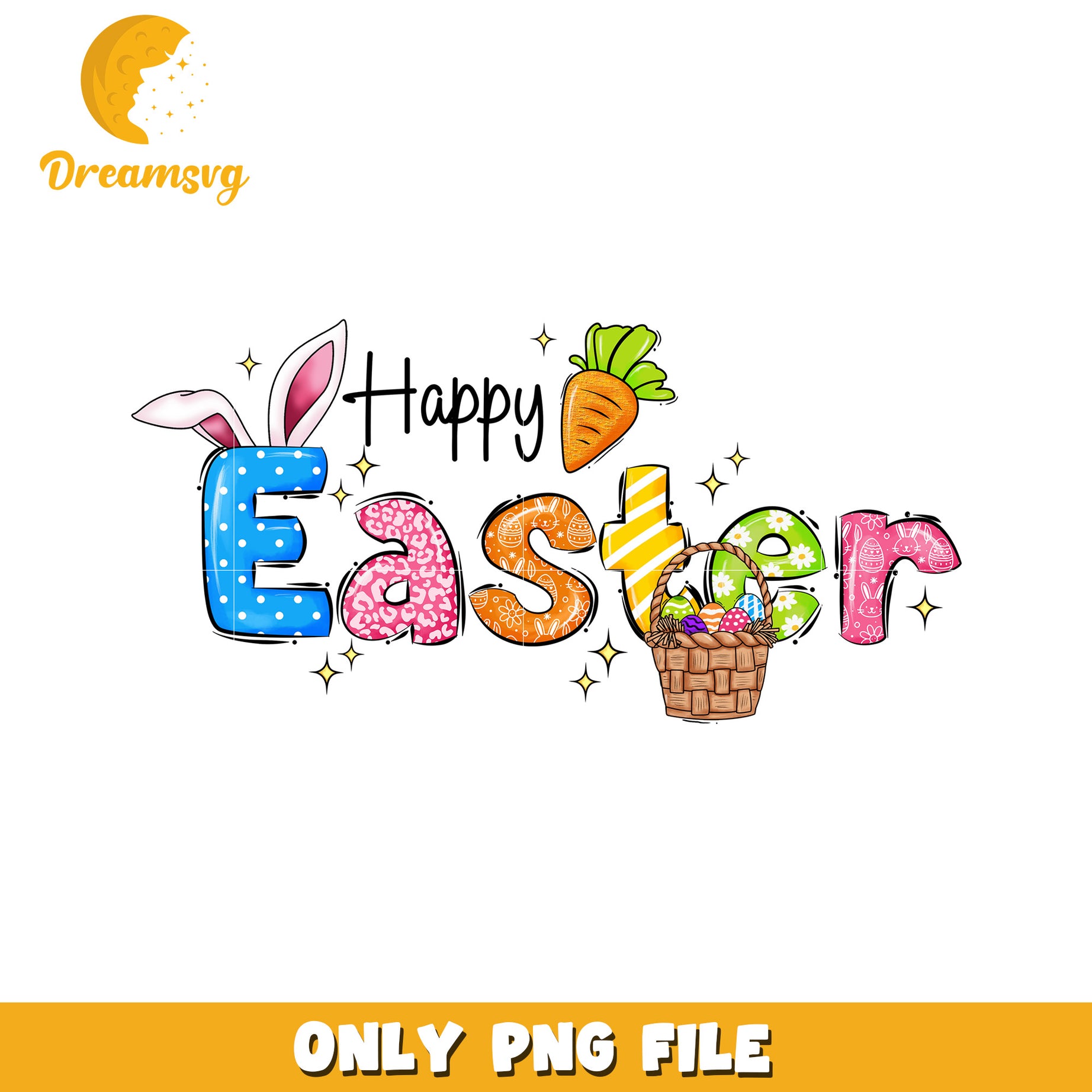 Happy Easter Colorful PNG Design for Festive Celebrations