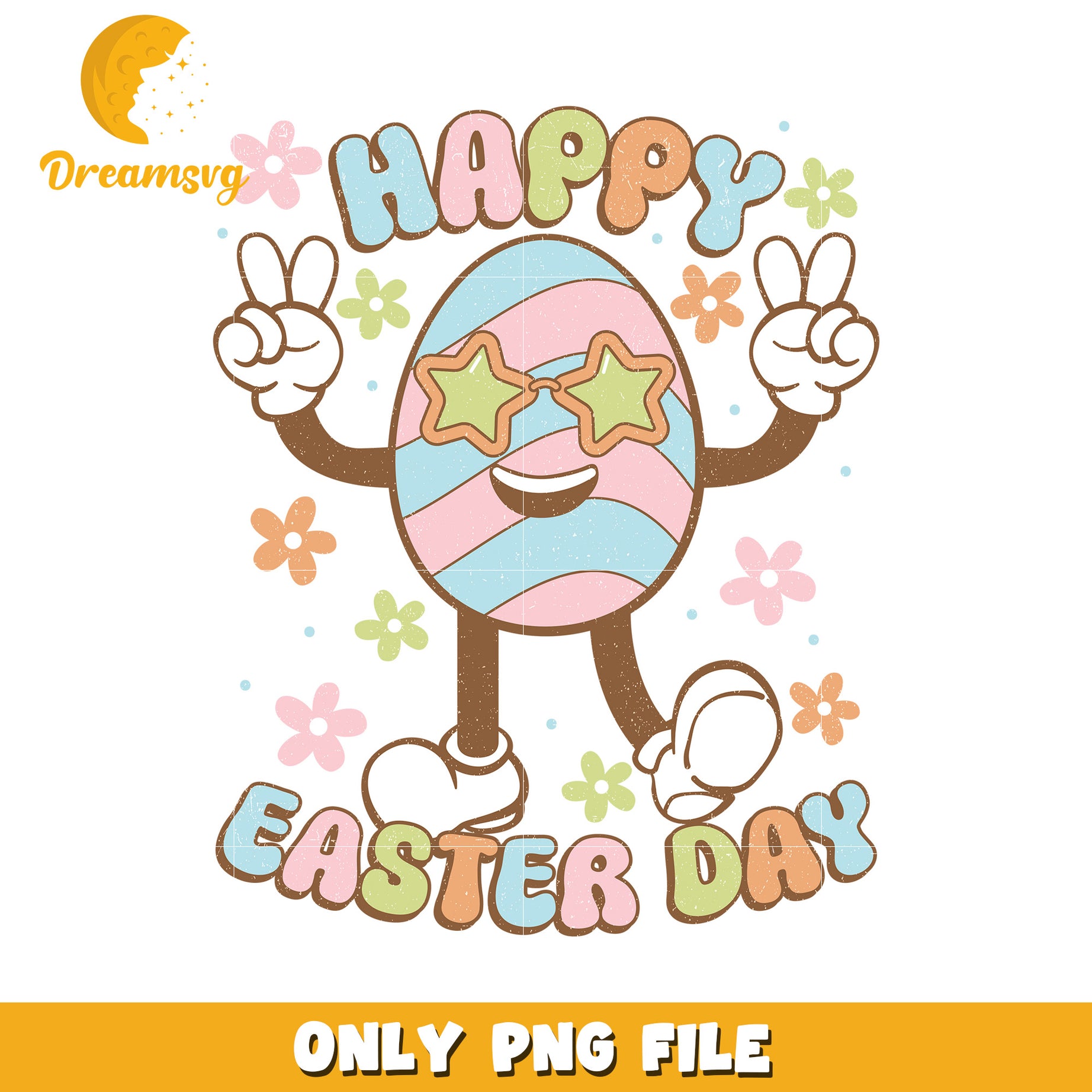 Happy Easter Day Colorful Egg PNG Cute Cartoon Design