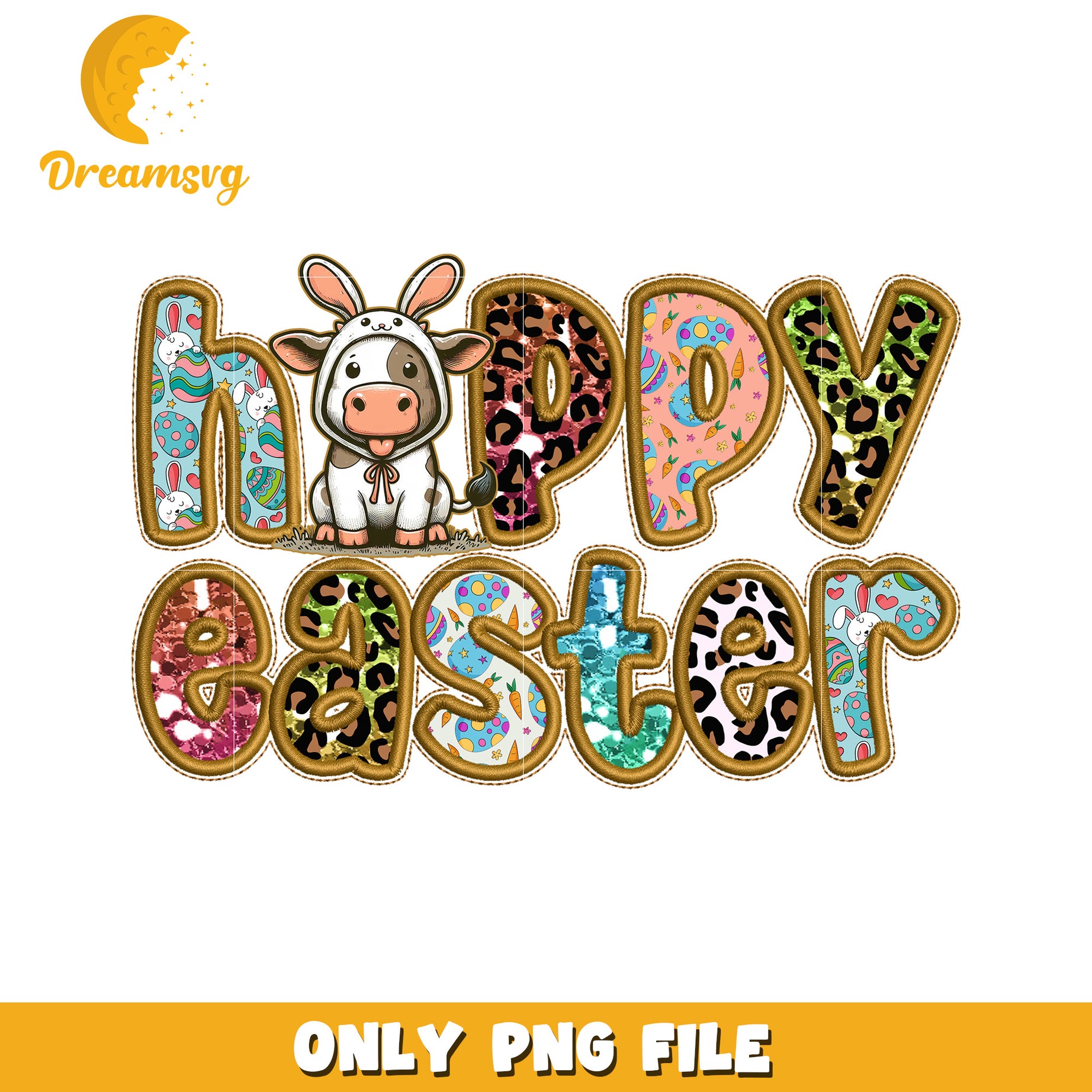 Happy Easter Festive Design PNG Digital Download Art