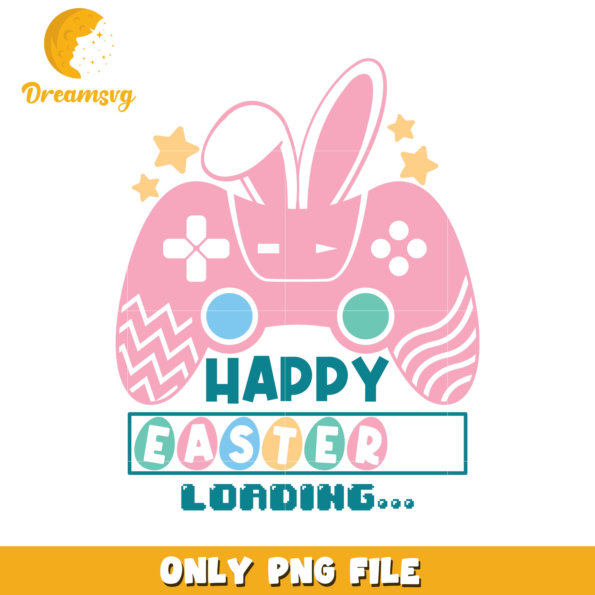 Happy Easter Loading Cute Gaming Controller PNG Design