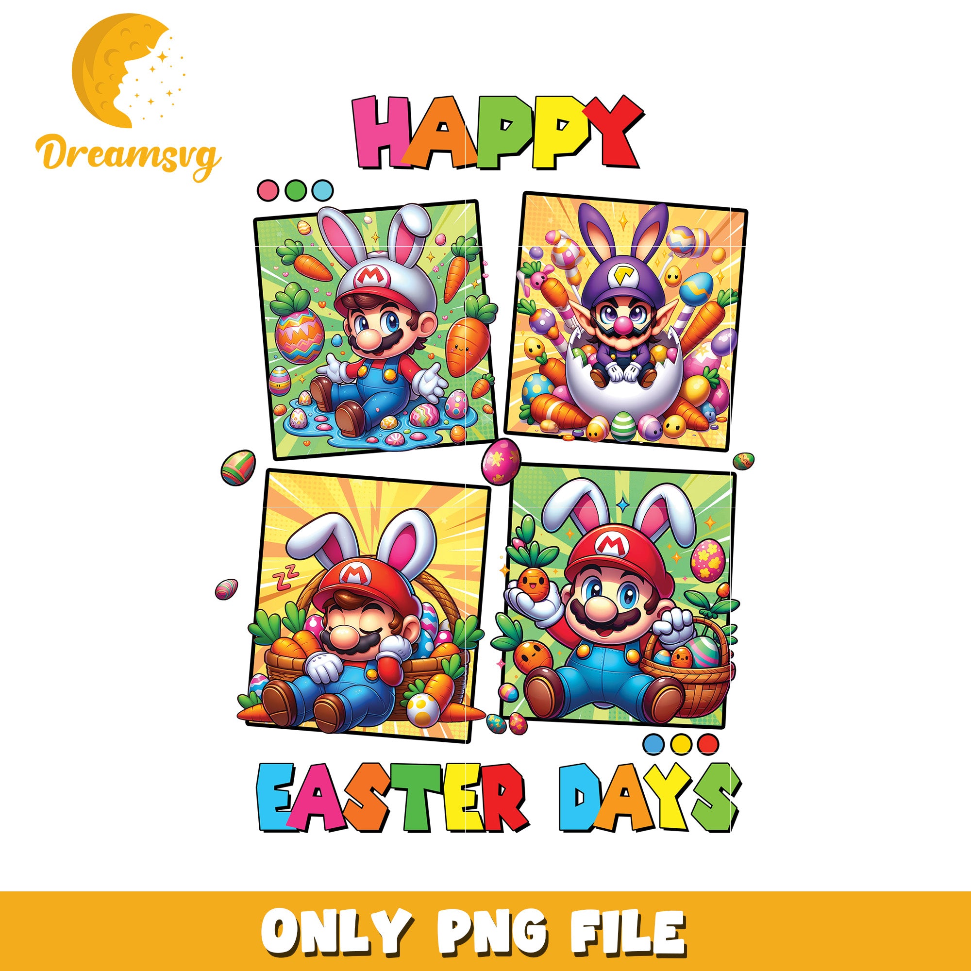 Happy Easter Mario PNG Image
