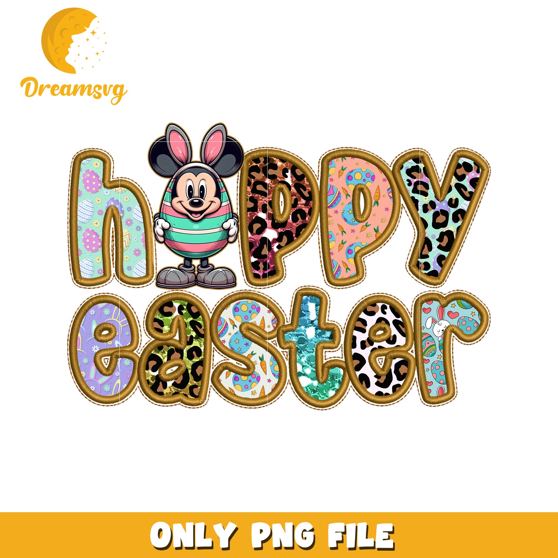 Happy Easter PNG with Cute Character for Spring Designs