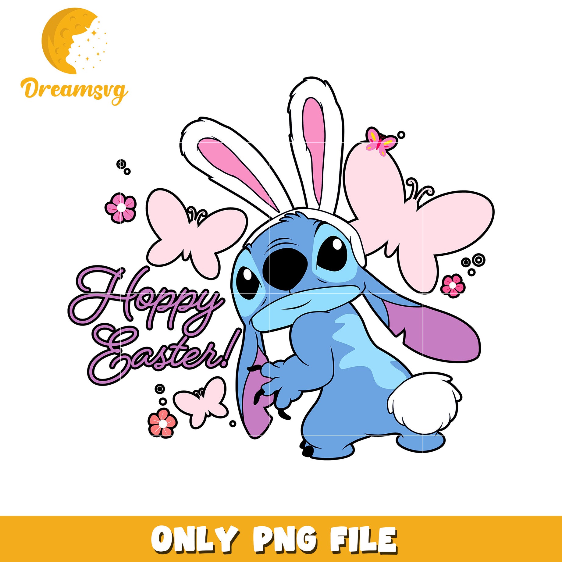 Happy Easter Stitch PNG Design for Fun Spring Decor