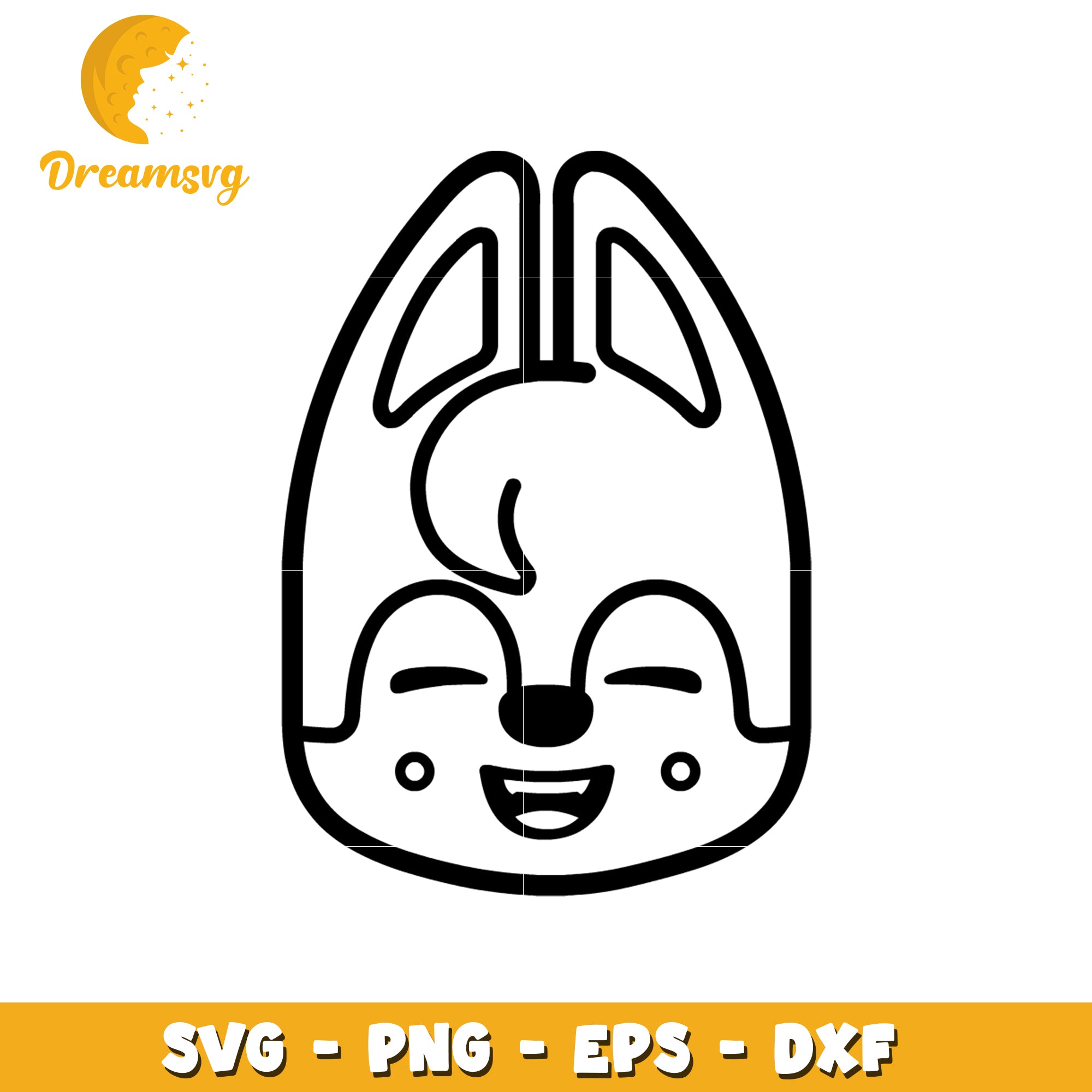 Happy Fox Face SVG PNG EPS DXF