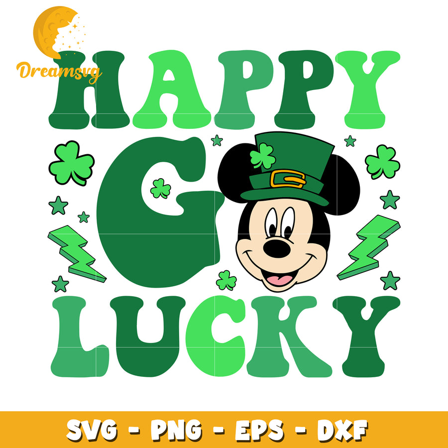 Happy Go Lucky SVG Design for St Patrick's Day Crafts