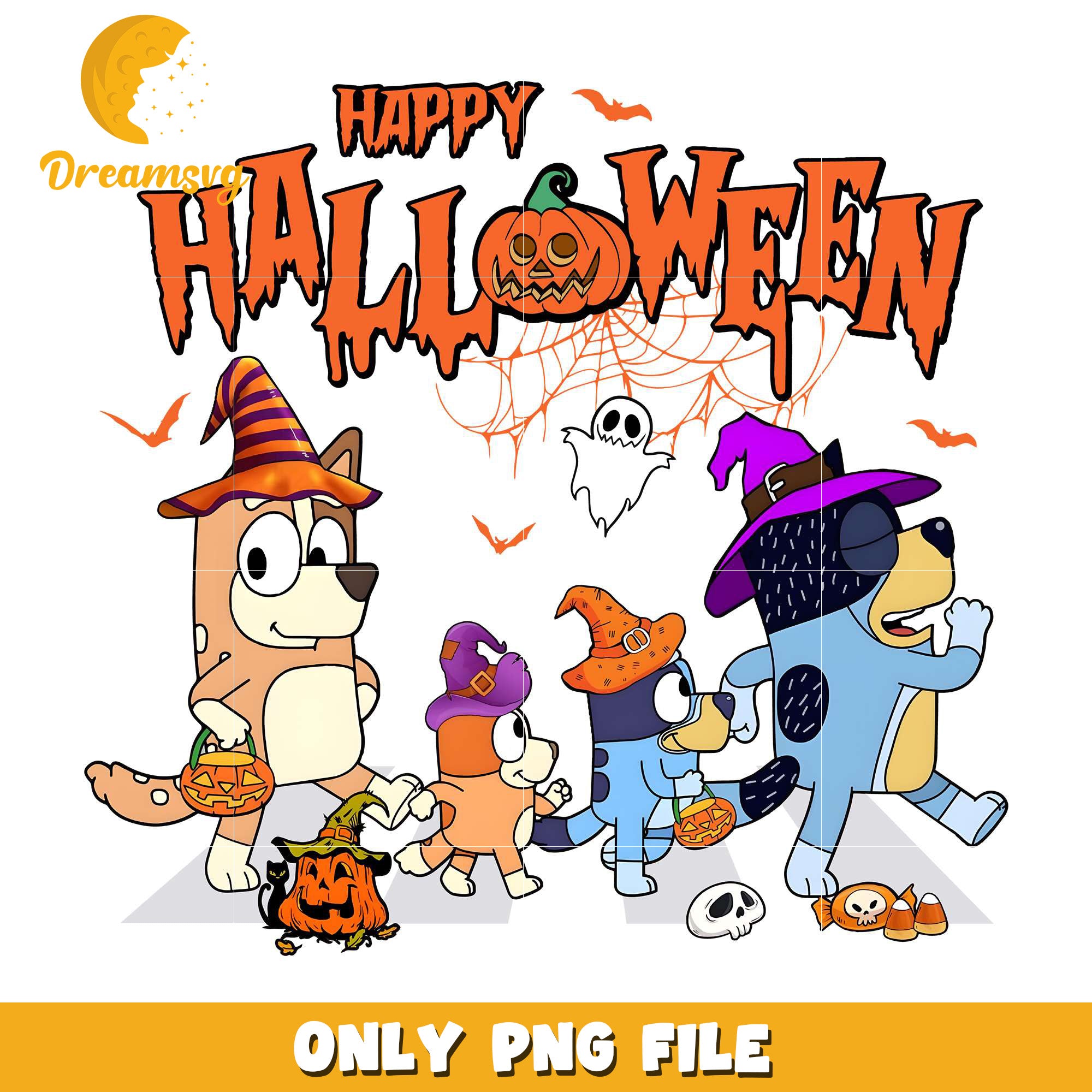 Happy Halloween Bluey Halloween png, costumes in halloween​​​​ png, spooky season png