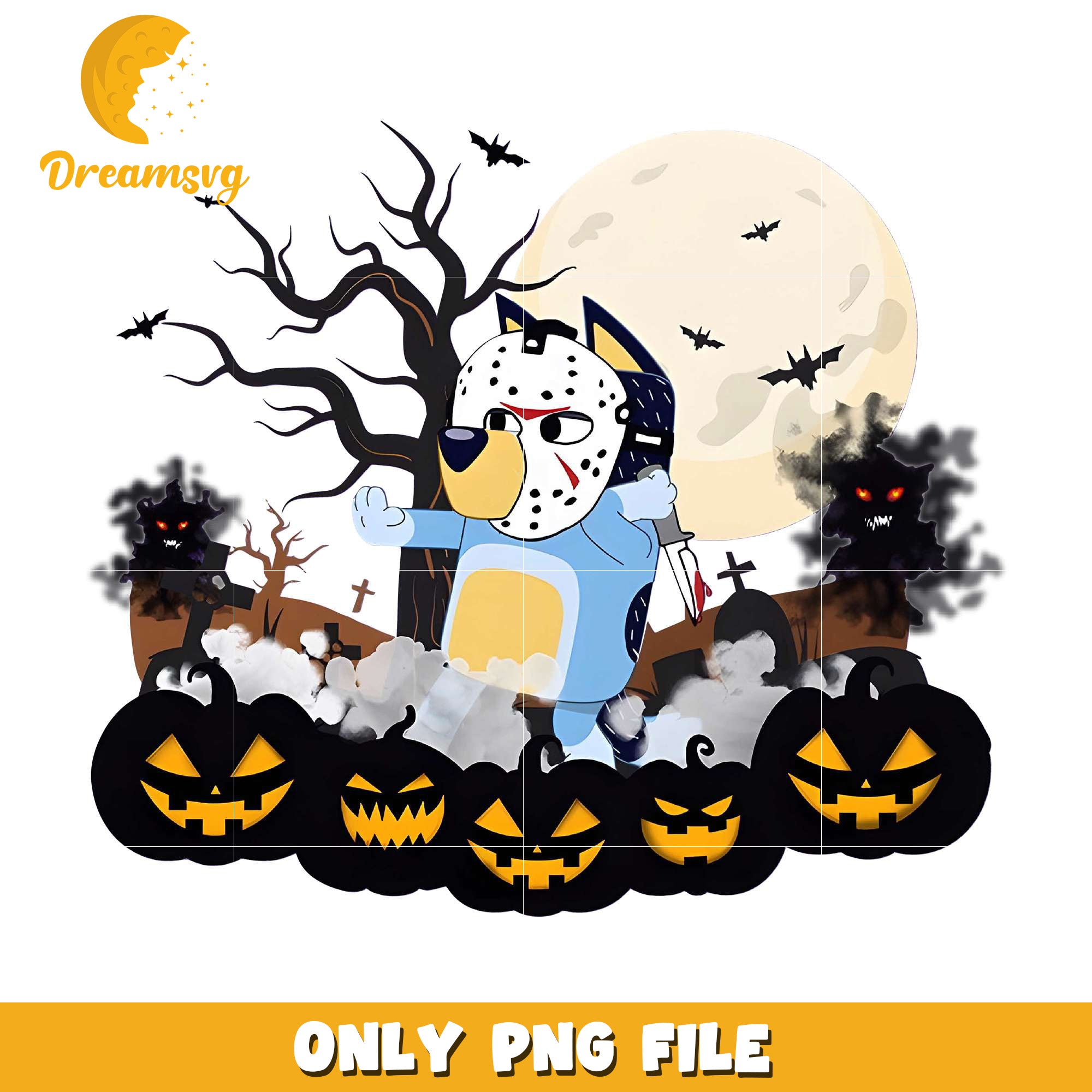 Happy Halloween Bluey Killer png, costumes in halloween​​​​ png, spooky season png