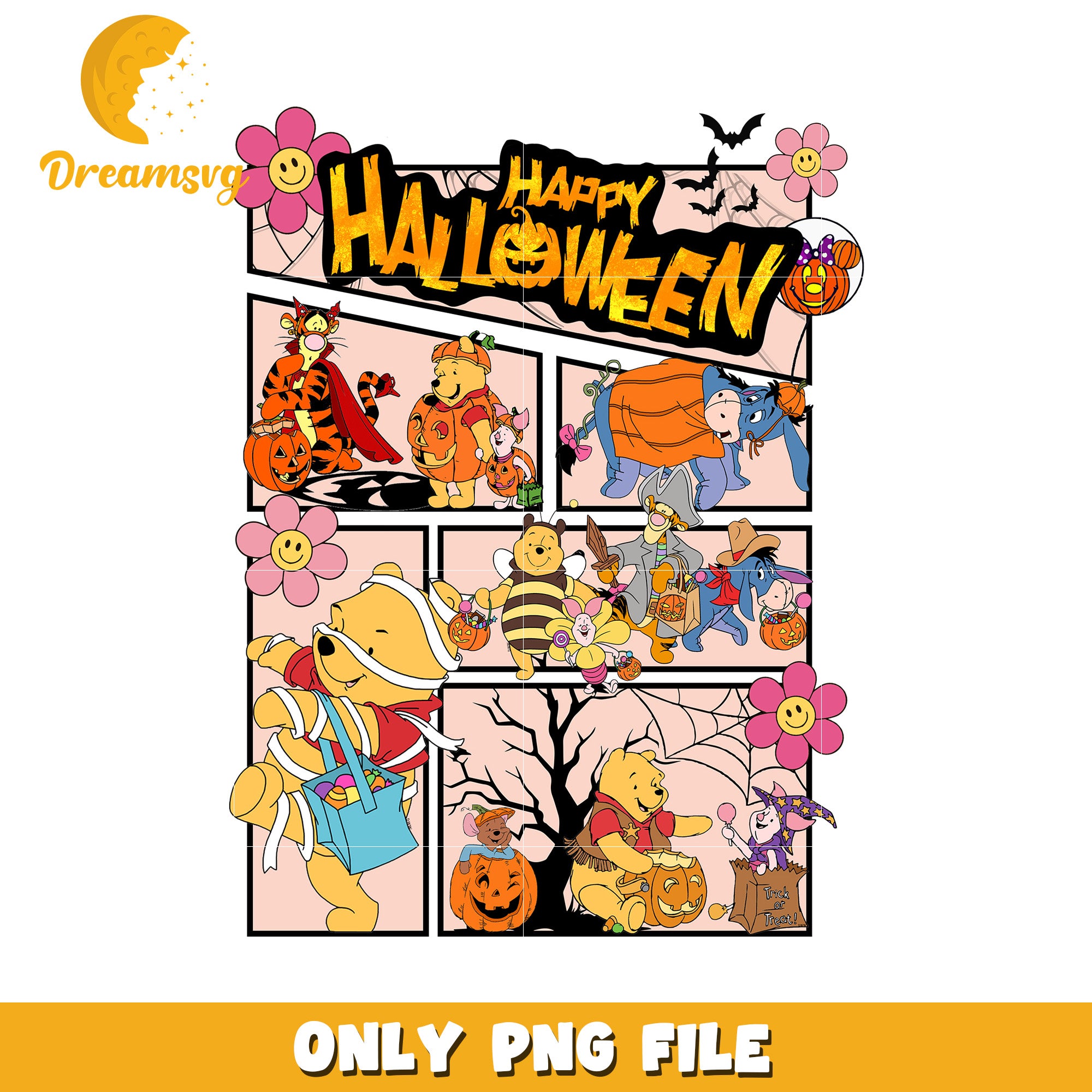 Happy Halloween Winnie the Pooh PNG Clipart Design File