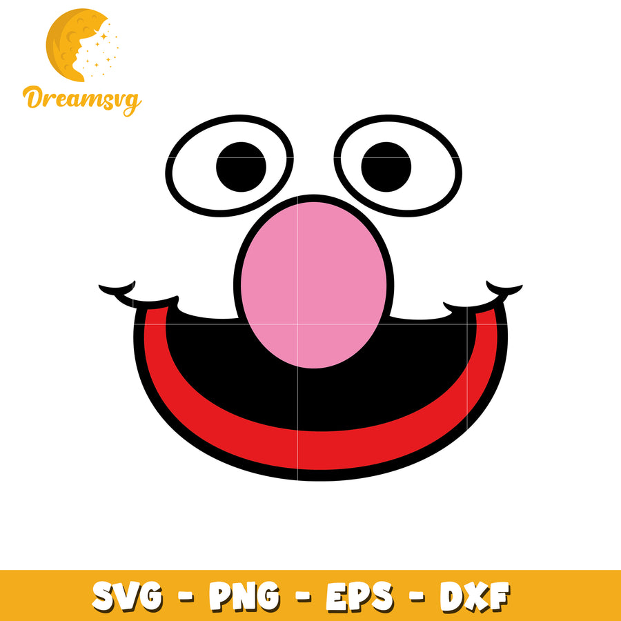 Happy Monster Face SVG PNG EPS DXF