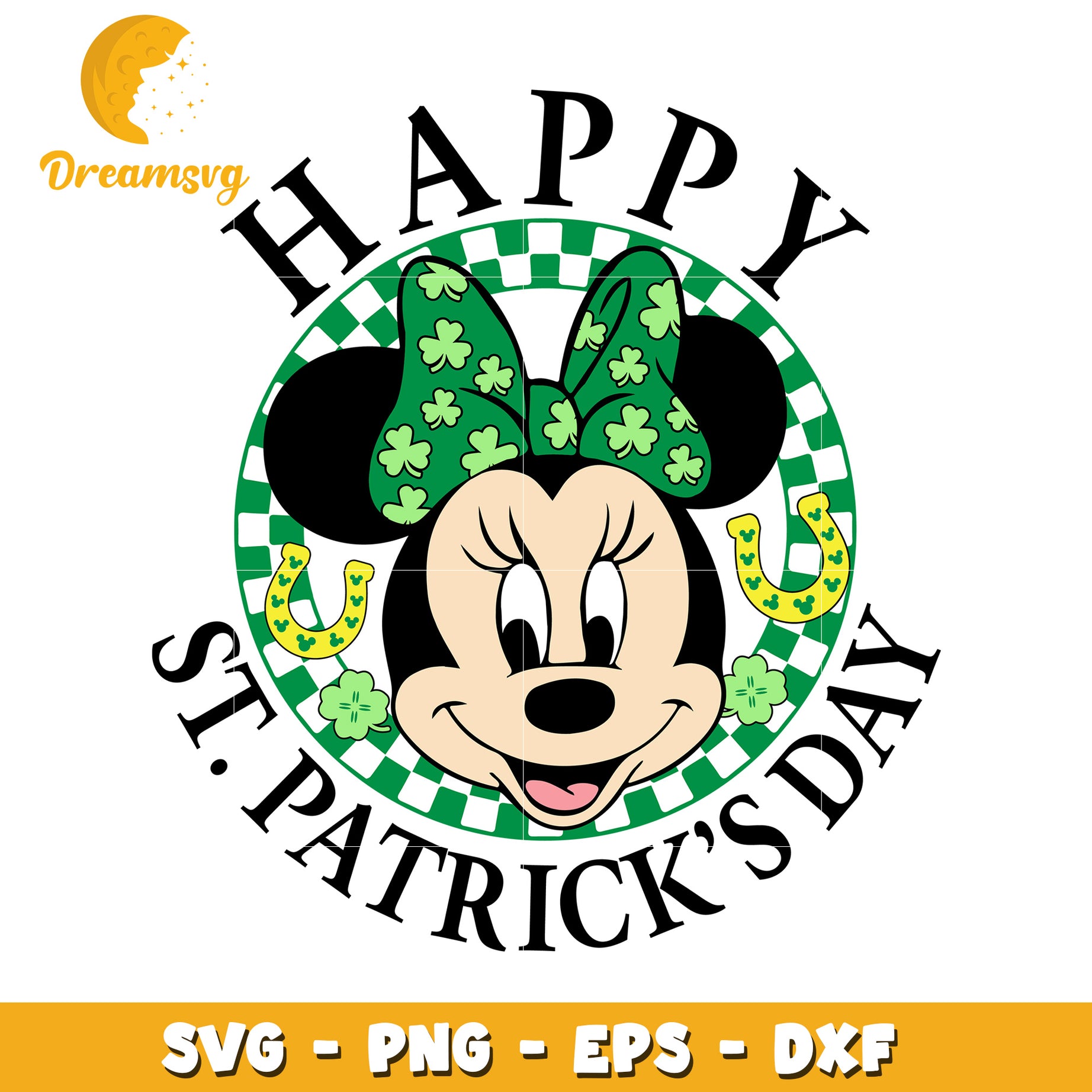 Happy St Patrick's Day SVG File with Minnie Mouse Design 2023