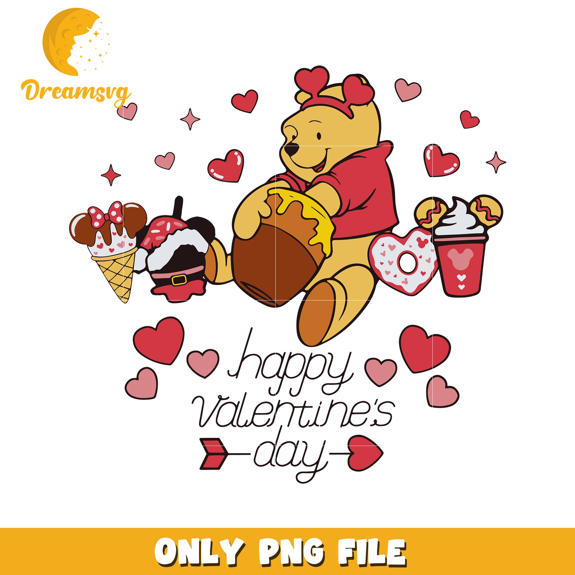 Happy Valentine's Day Bear PNG Cute Design File