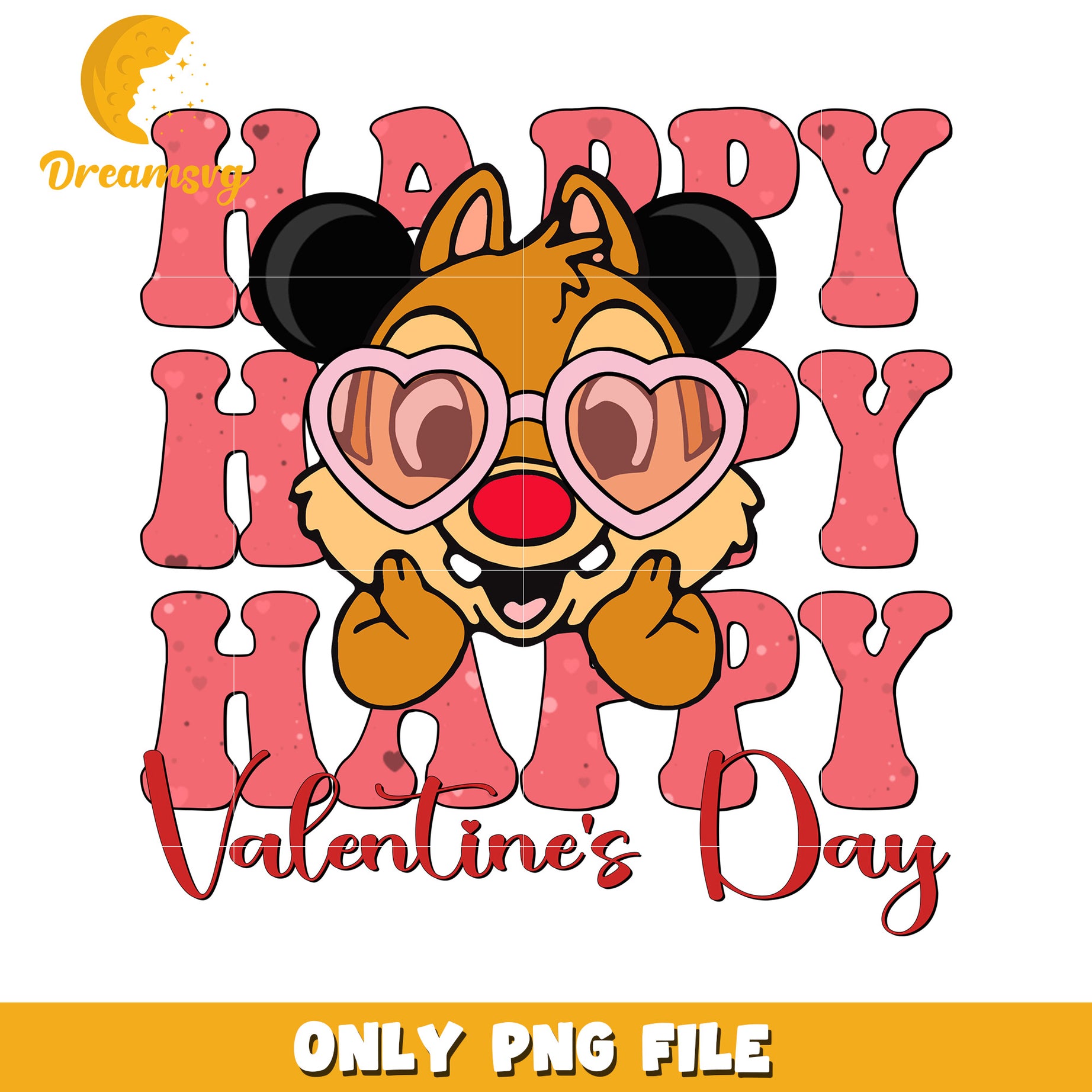 Happy Valentine's Day Cute Cartoon Character PNG File