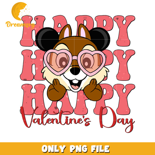 Happy Valentines Day Chipmunk PNG