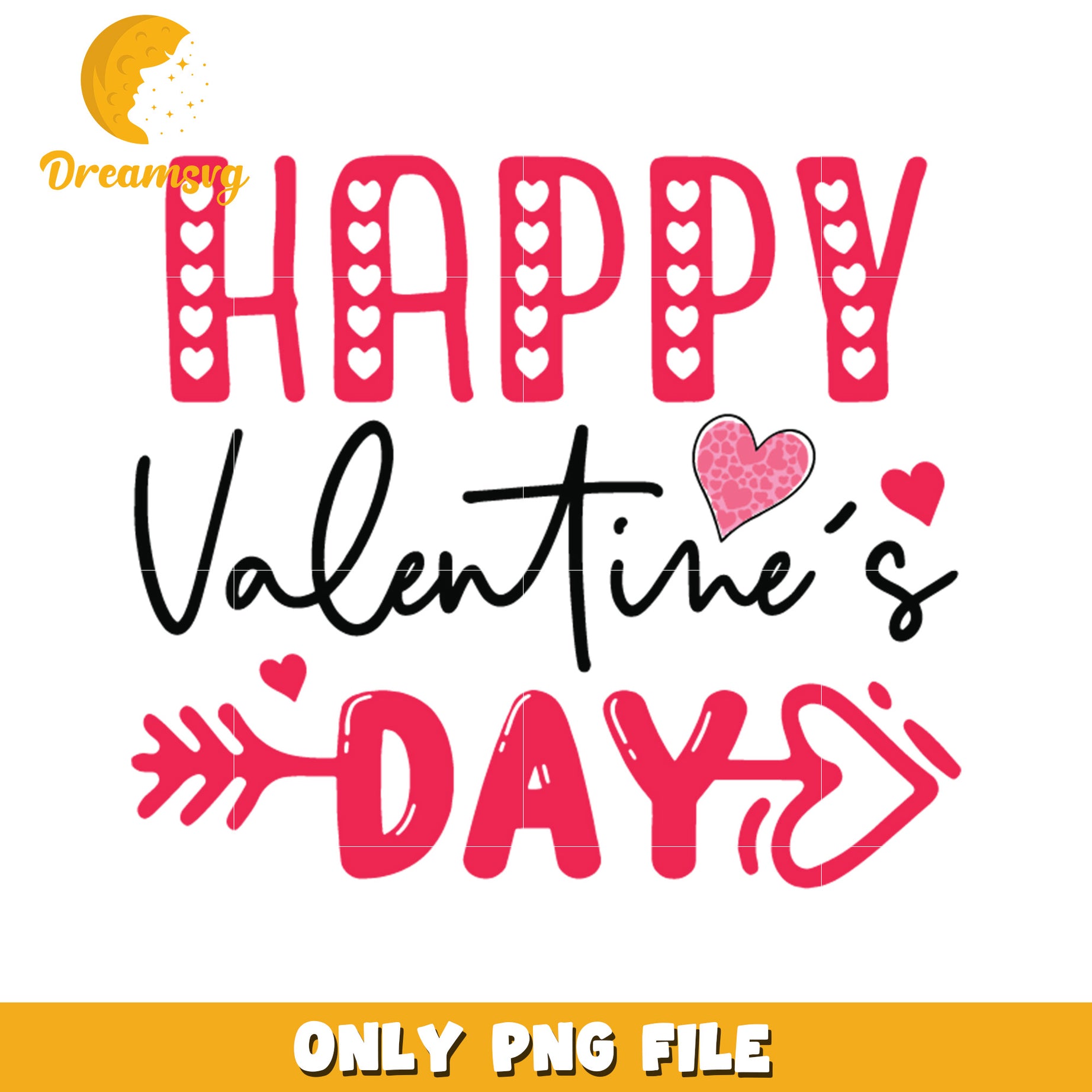 Happy Valentines Day Cute PNG Design for Celebration